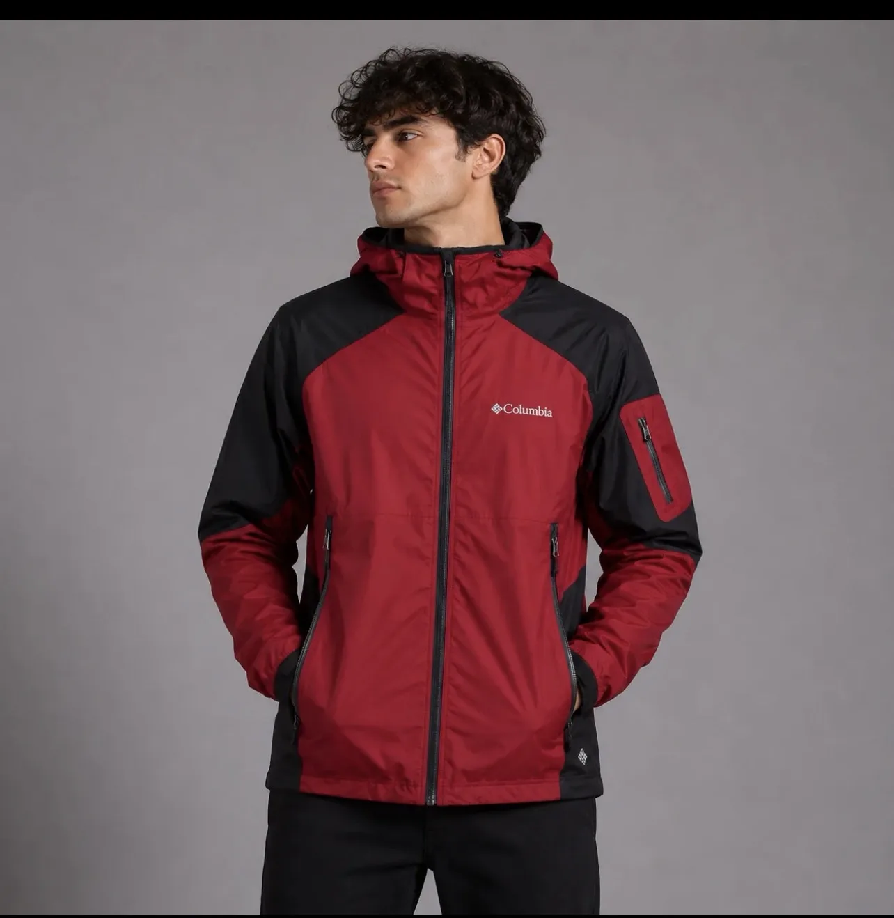 Columbia Omni-Tech 3-in-1 Waterproof Winter Jacket with Removable Puffer Liner Red Black | Men’s M