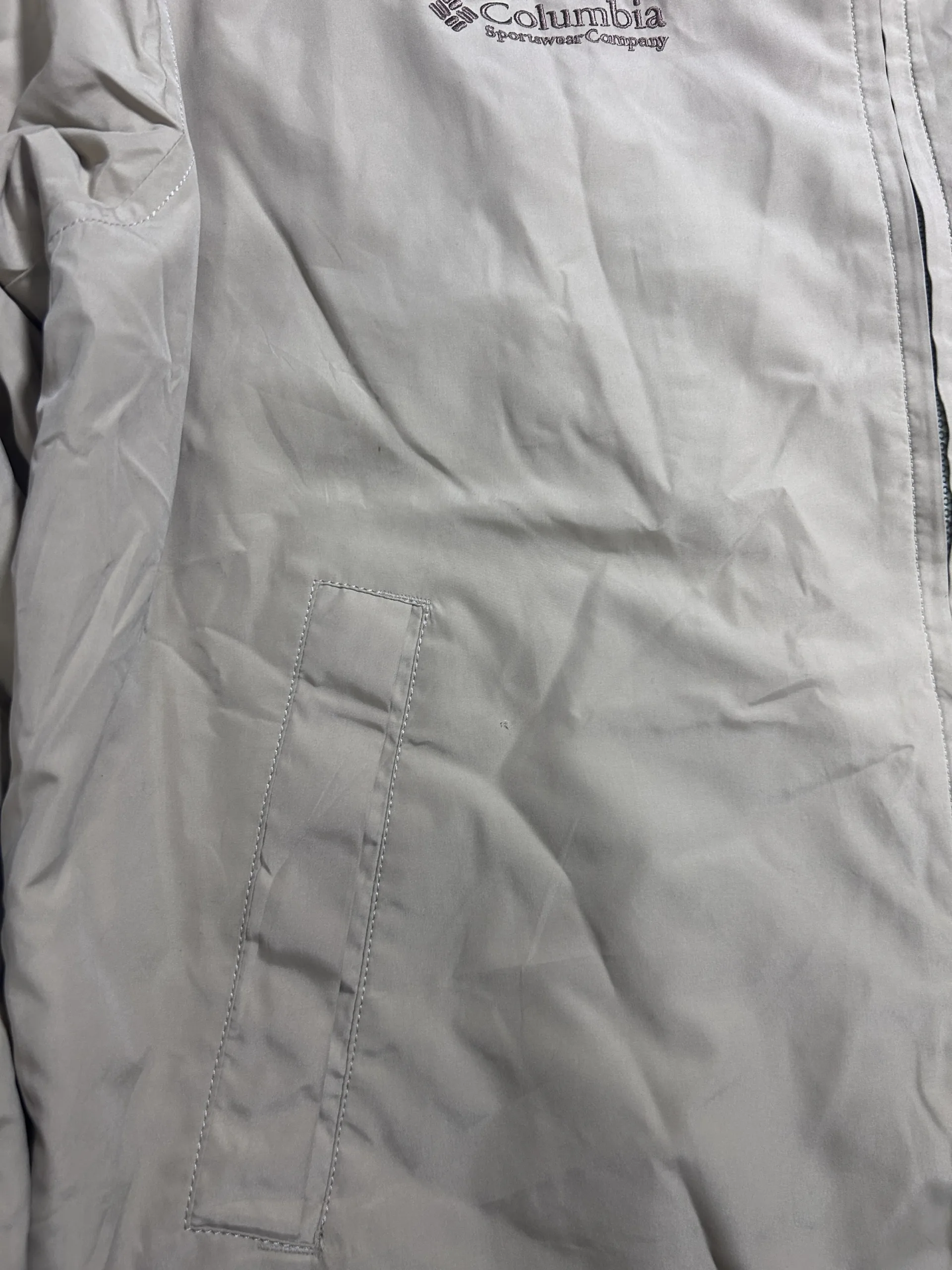 Columbia Beige Lightweight Windbreaker Jacket | Waterproof Outdoor Full Zip Jacket | XXL