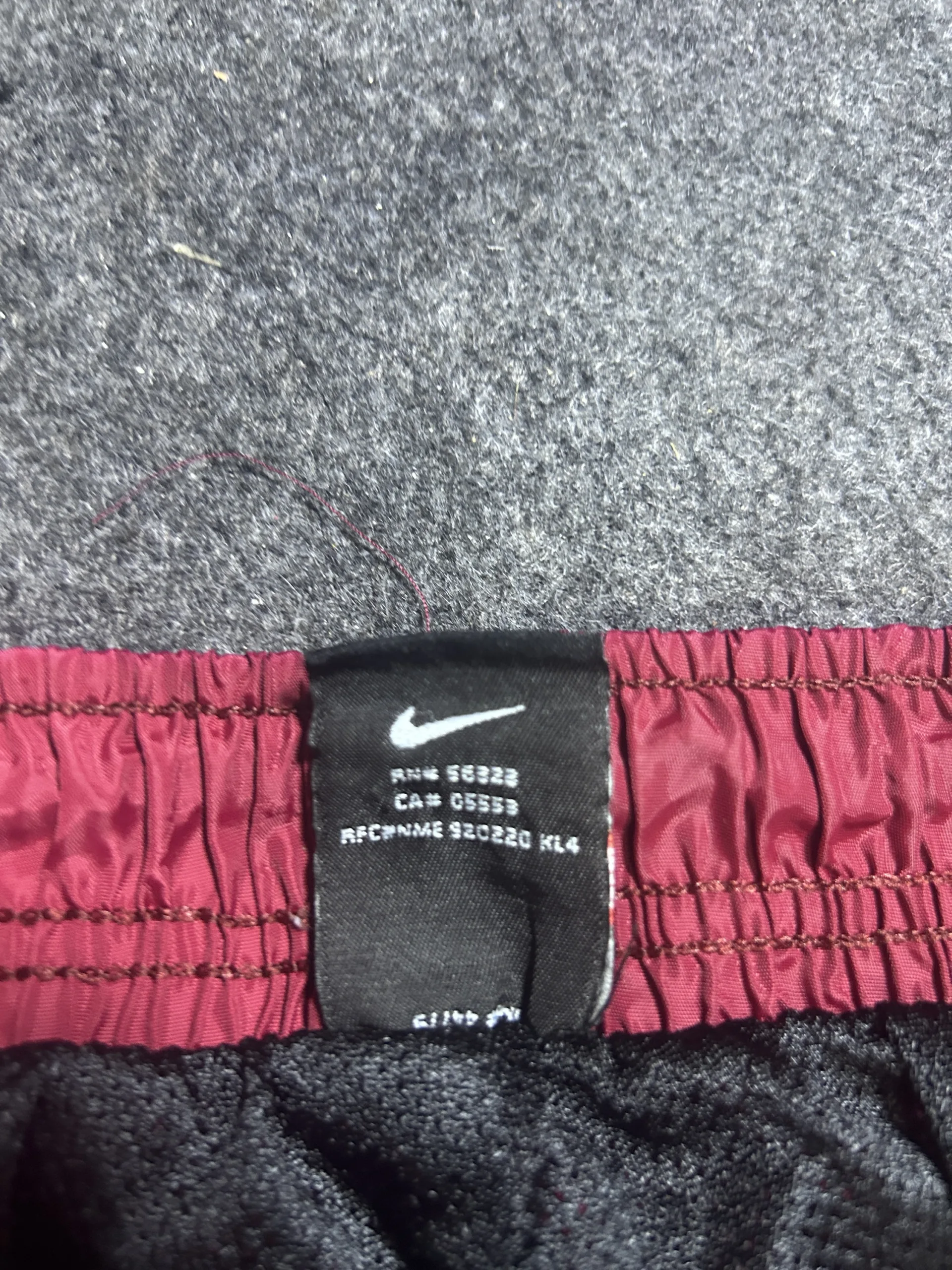 Nike Team Vintage Maroon Windbreaker Track Pants | Adjustable Hem Zip Joggers | Size M