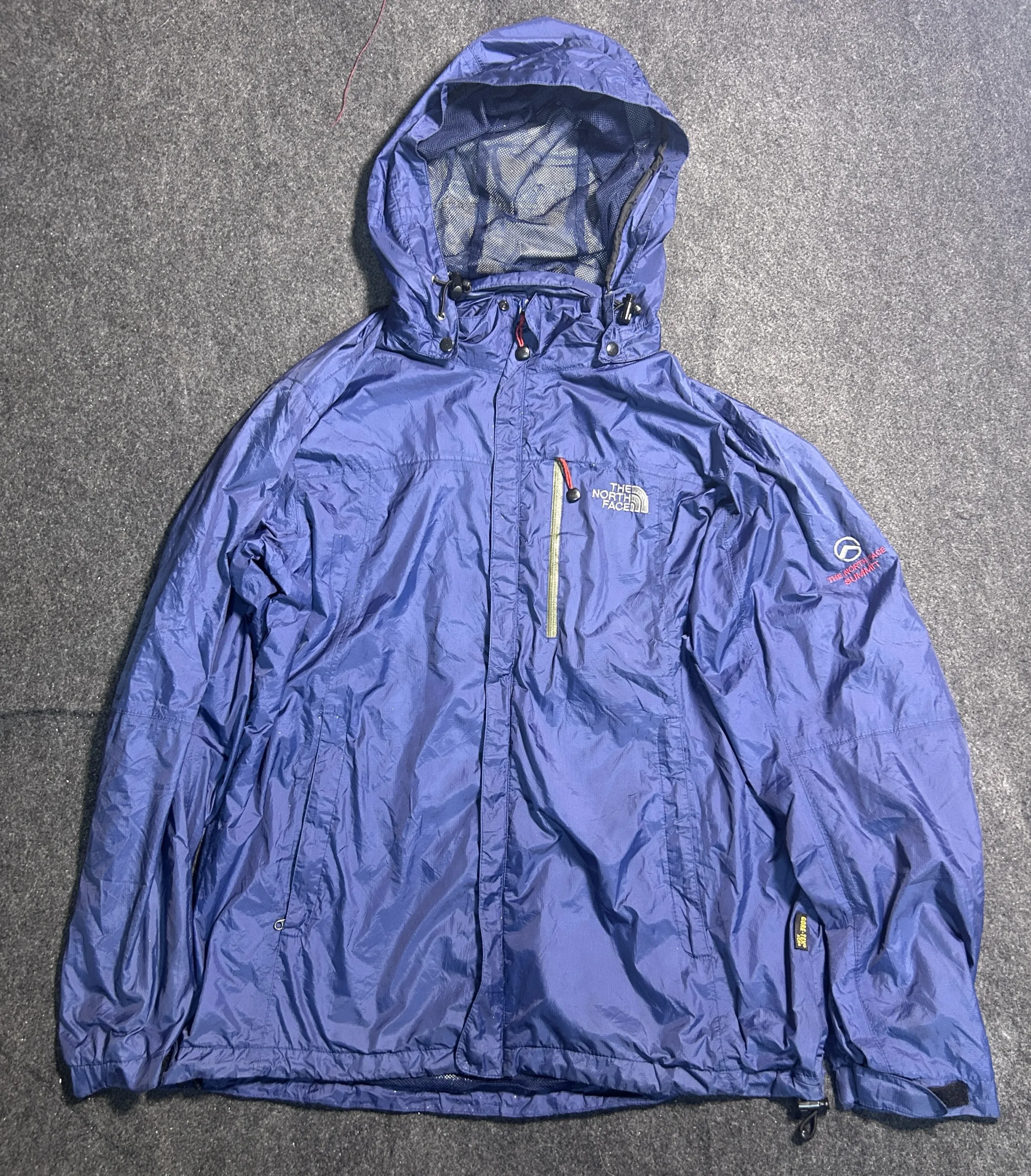 The North Face Summit Series Gore-Tex Hooded Waterproof Windbreaker Jacket Blue | Size XL