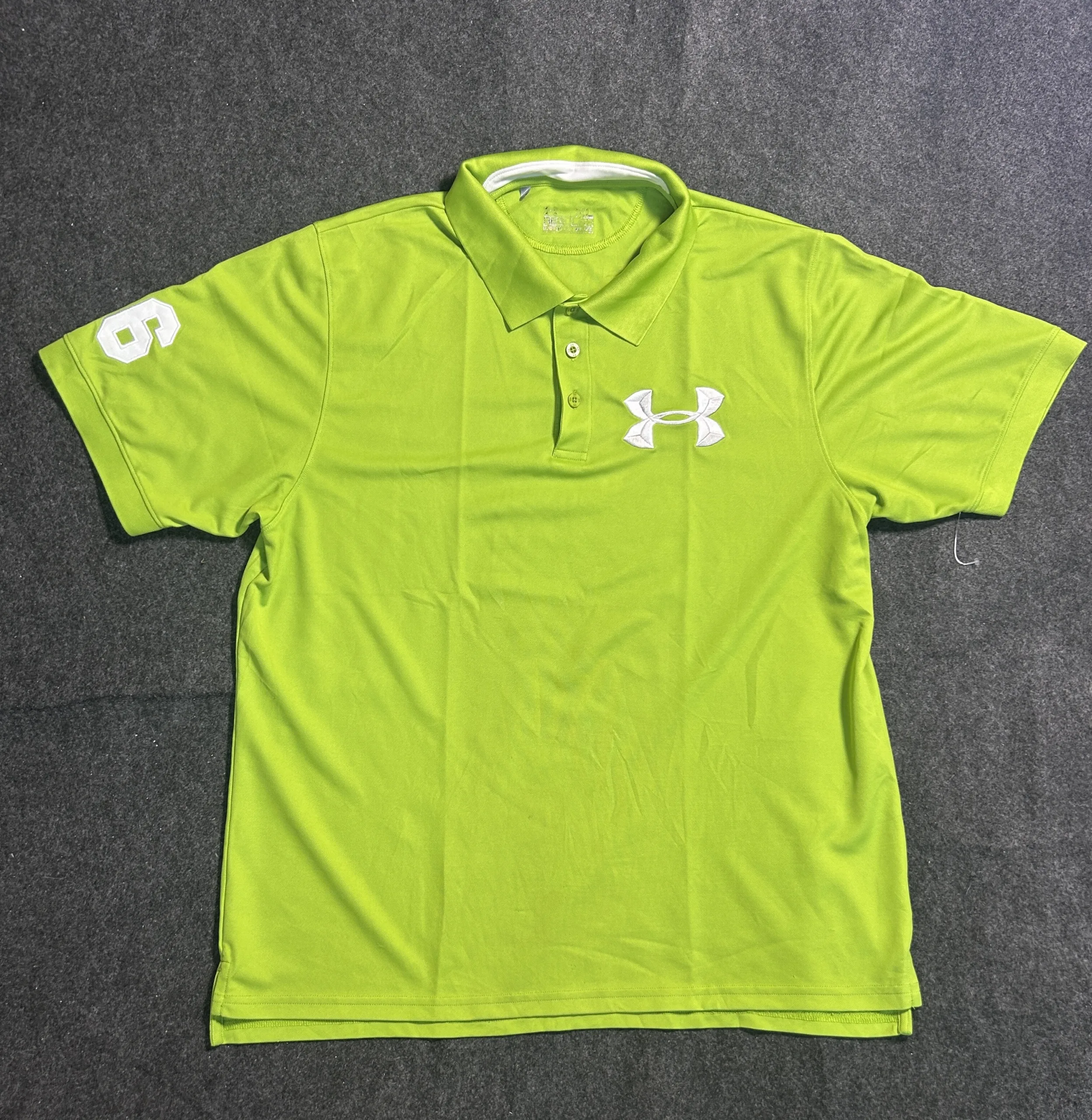 Under Armour HeatGear Neon Green Performance Polo T-Shirt | XL