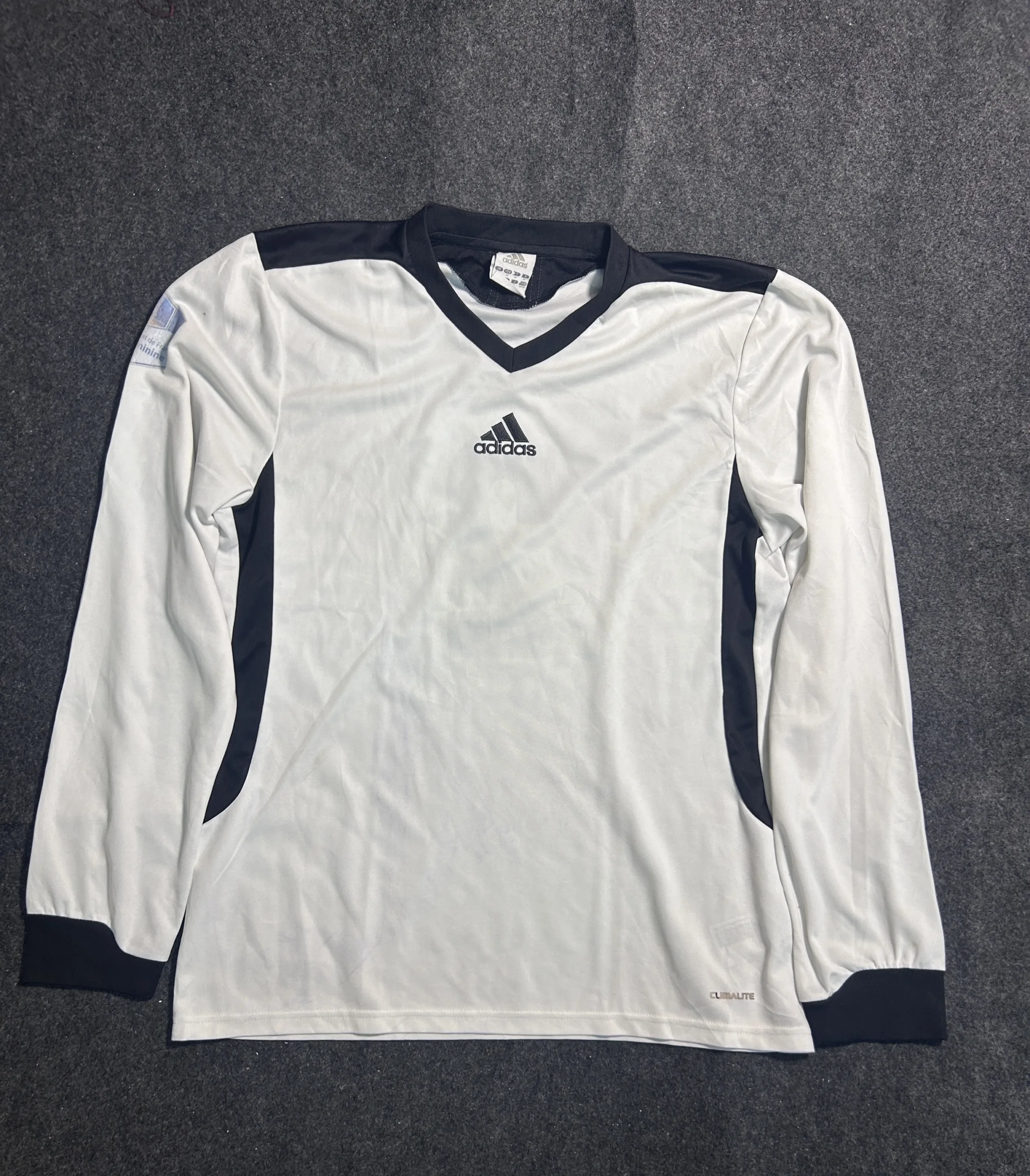 Adidas ClimaLite Long Sleeve Football Jersey White Black | Men’s Performance Sports Top