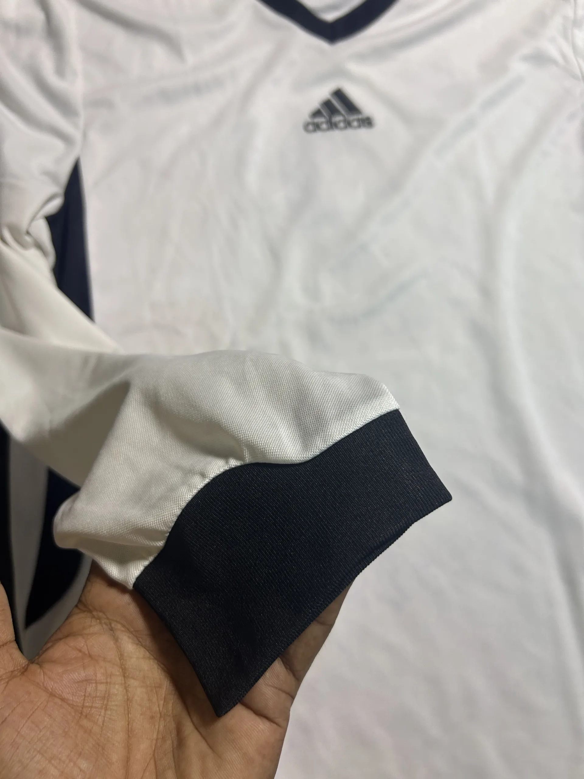 Adidas ClimaLite Long Sleeve Football Jersey White Black | Men’s Performance Sports Top