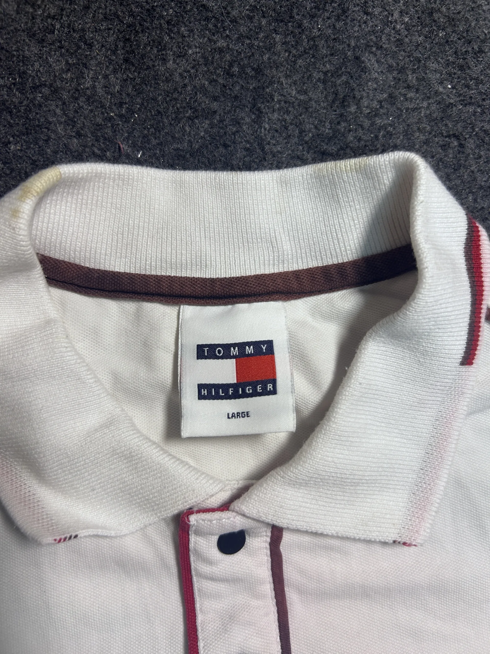 Tommy Hilfiger White Logo Polo T-Shirt | Classic Casual Cotton Polo
