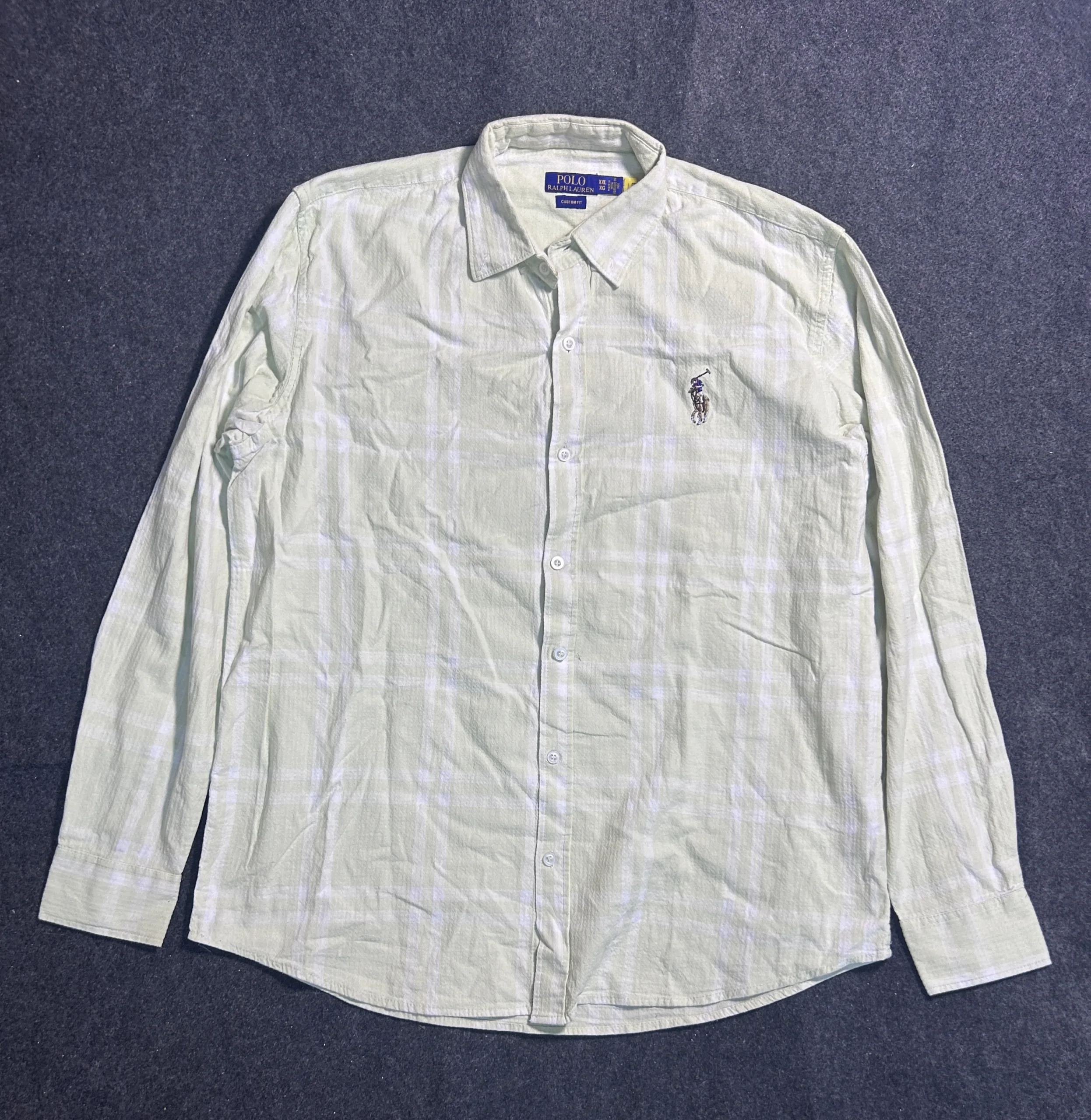 Polo Ralph Lauren Custom Fit Mint Green Check Shirt | XXL