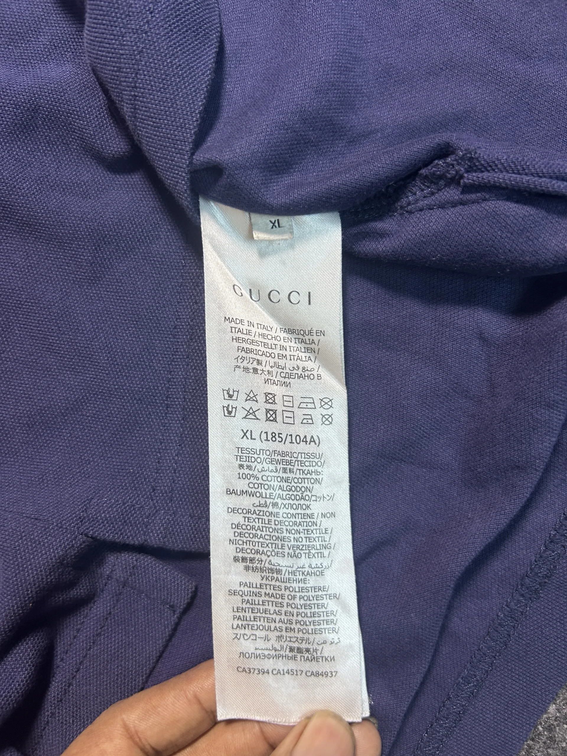 Gucci Web Stripe Polo Shirt Navy Blue XL Made in Italy Designer Luxury Polo