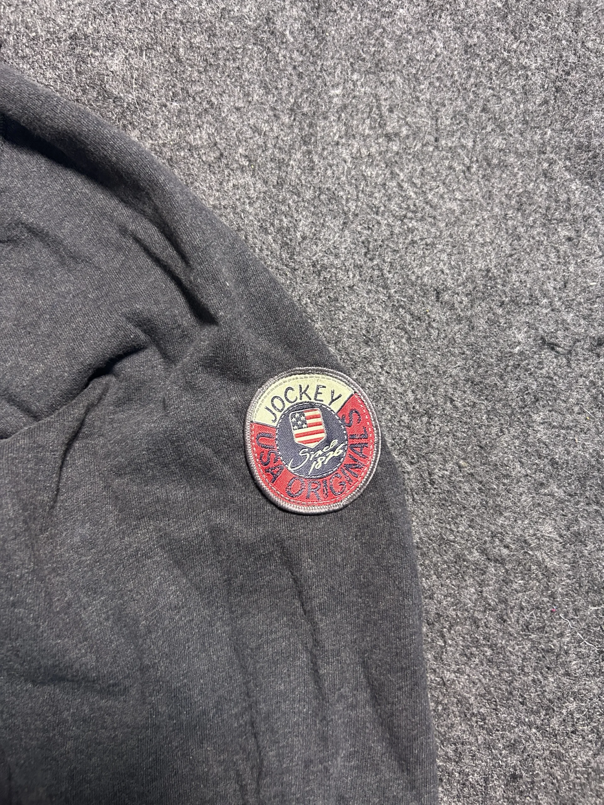 Jockey USA Originals Full Zip Hoodie Jacket Grey XL Casual Sweatshirt