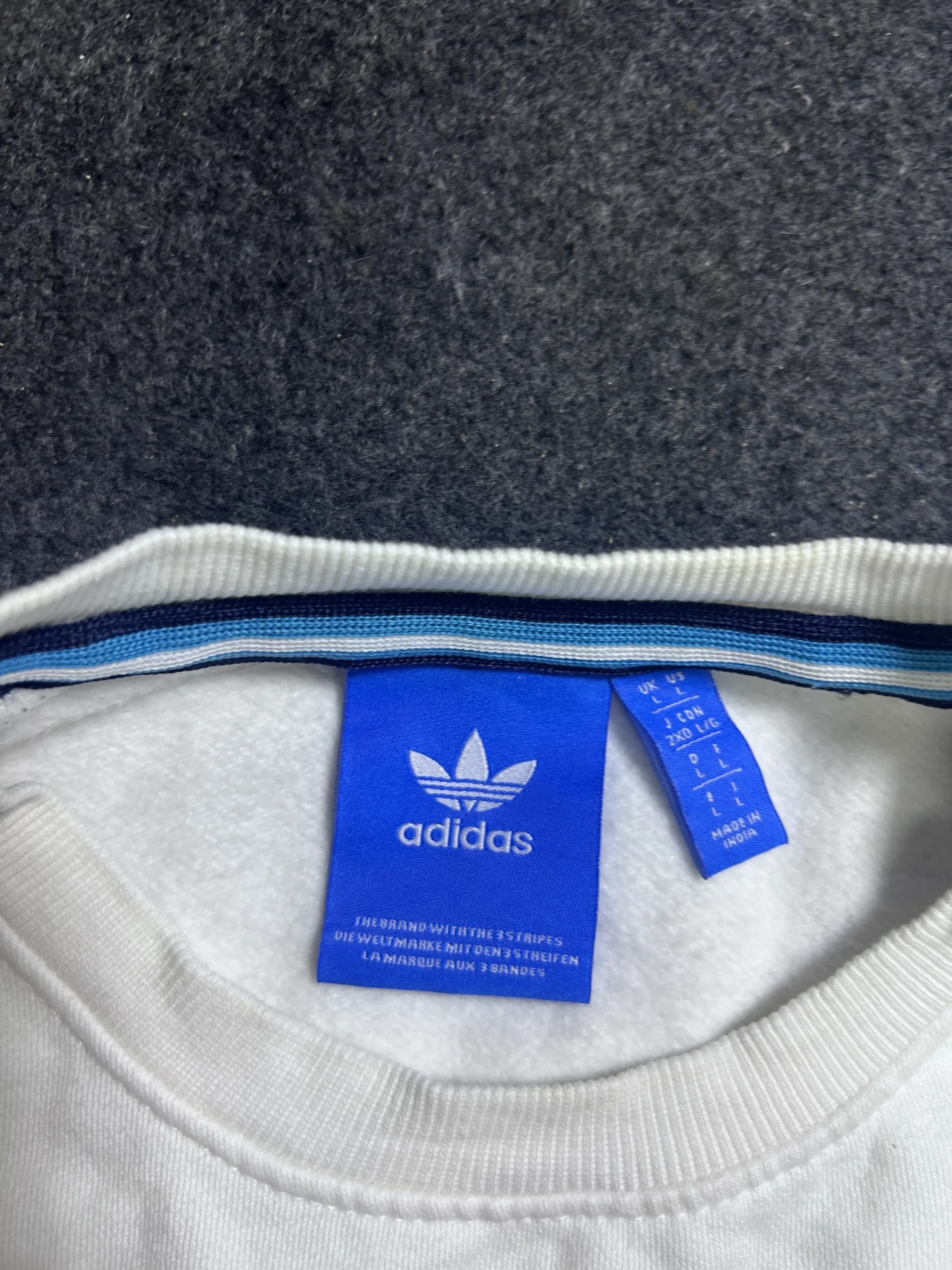 Adidas Originals Colorblock Crewneck Sweatshirt White/Navy/Yellow | L