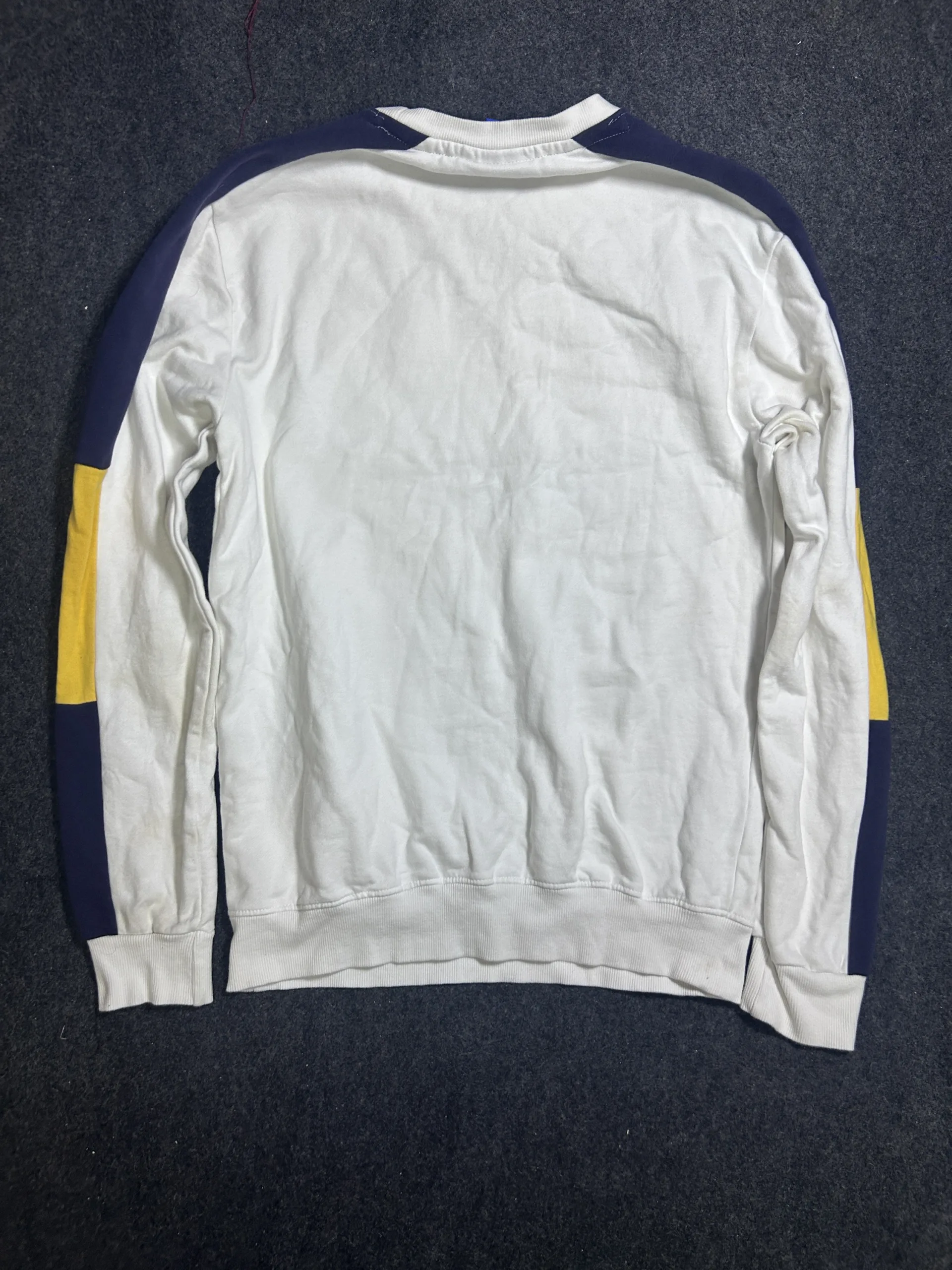 Adidas Originals Colorblock Crewneck Sweatshirt White/Navy/Yellow | L