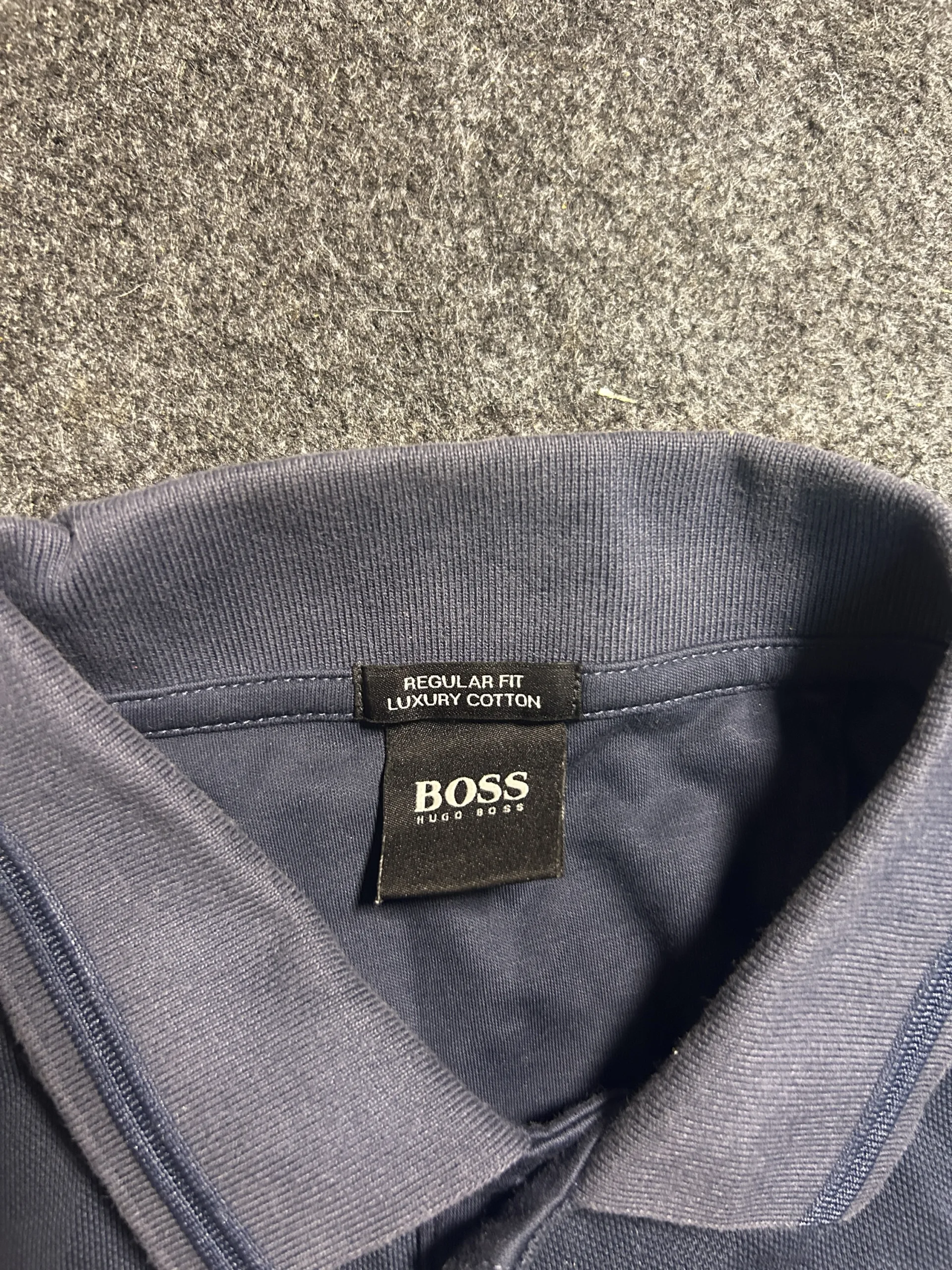 Hugo Boss Luxury Cotton Polo Shirt Navy Blue M