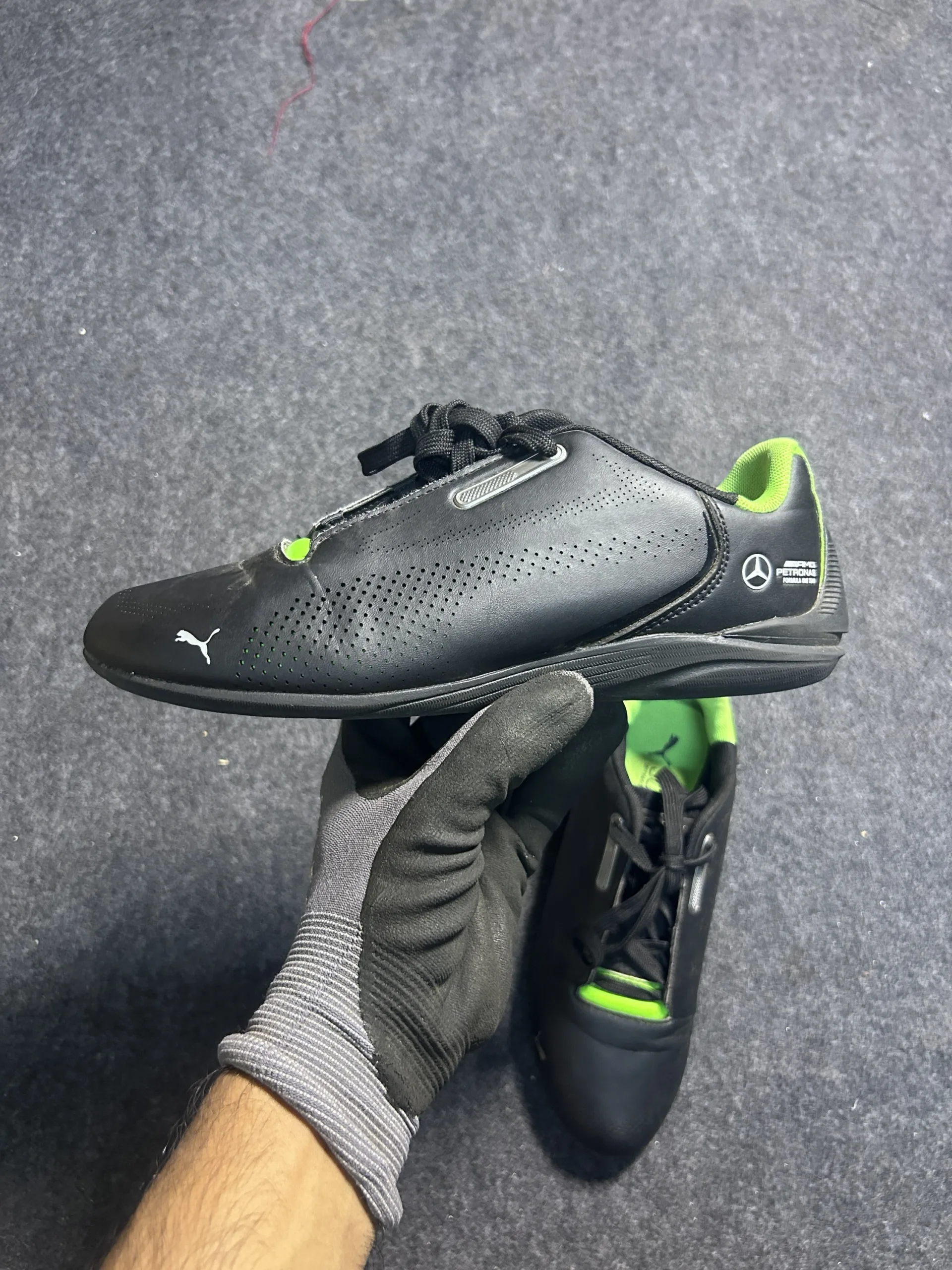 Puma Mercedes-AMG Petronas Drift Cat Motorsport Shoes Black Green UK 5
