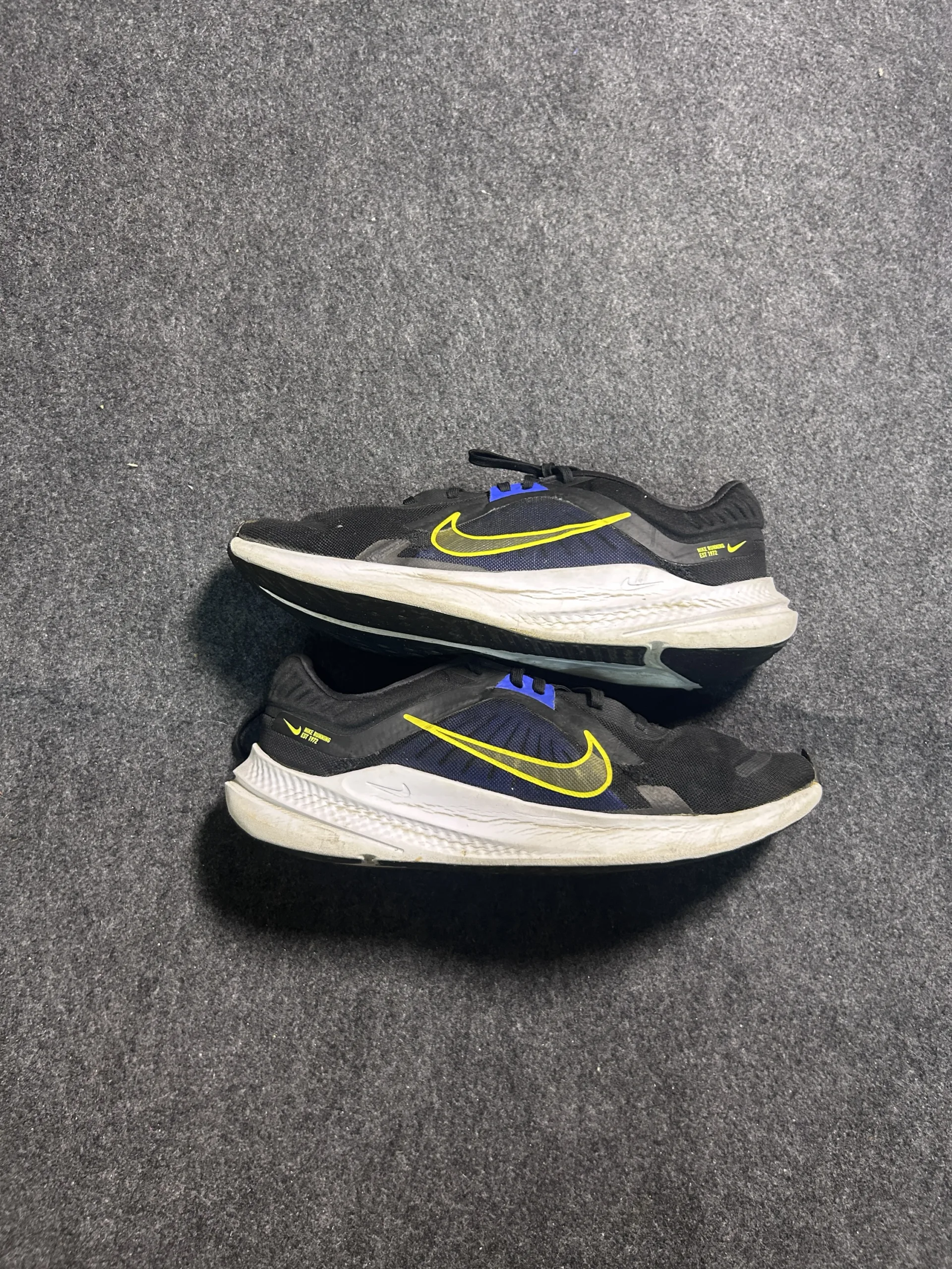 Nike Running Shoes Black Blue Volt | UK 10 | Lightweight Cushioned Running Sneakers