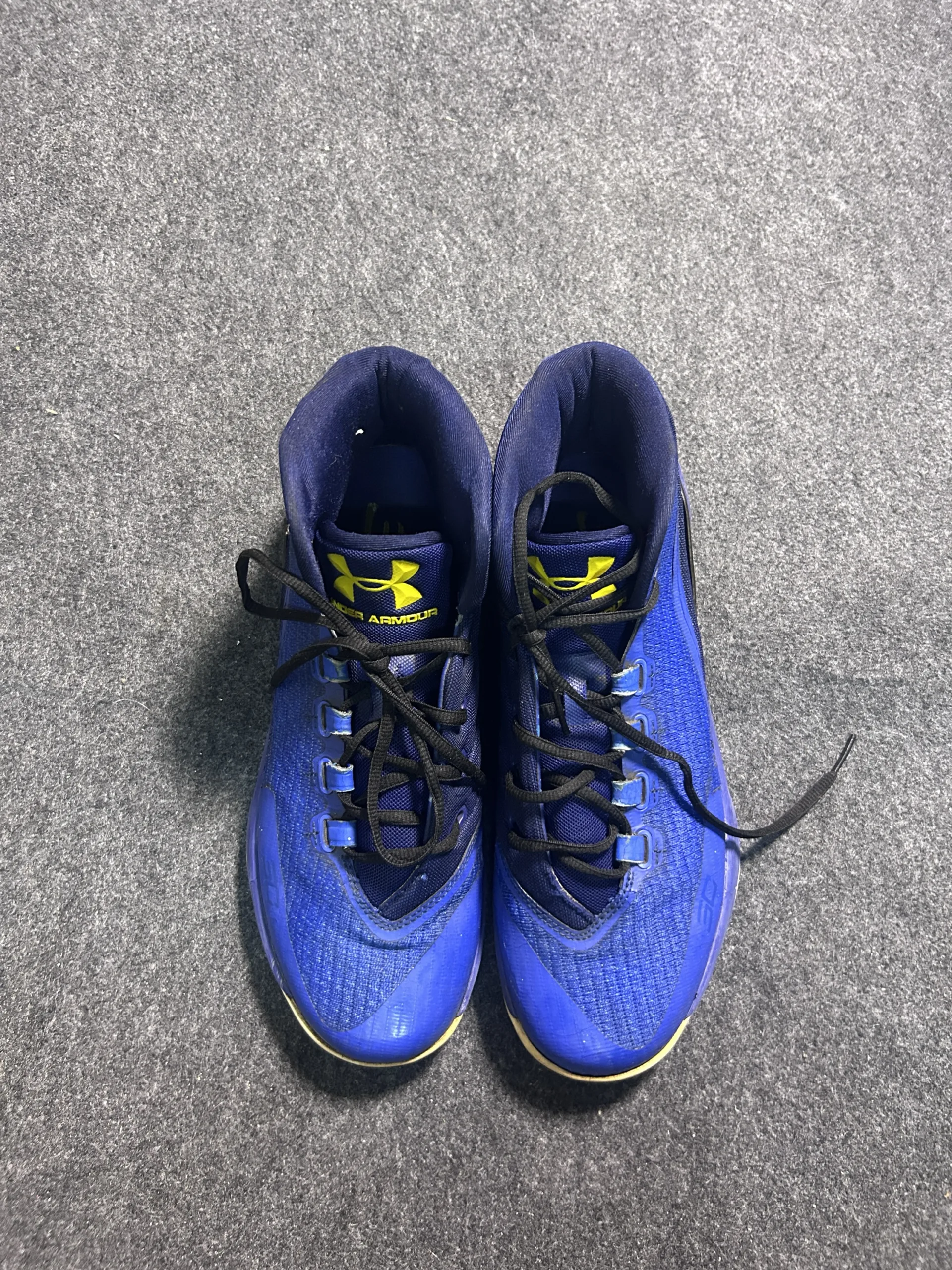 Under Armour Curry Basketball Shoes Blue High-Top | UK 10 | Performance Court Sneakers