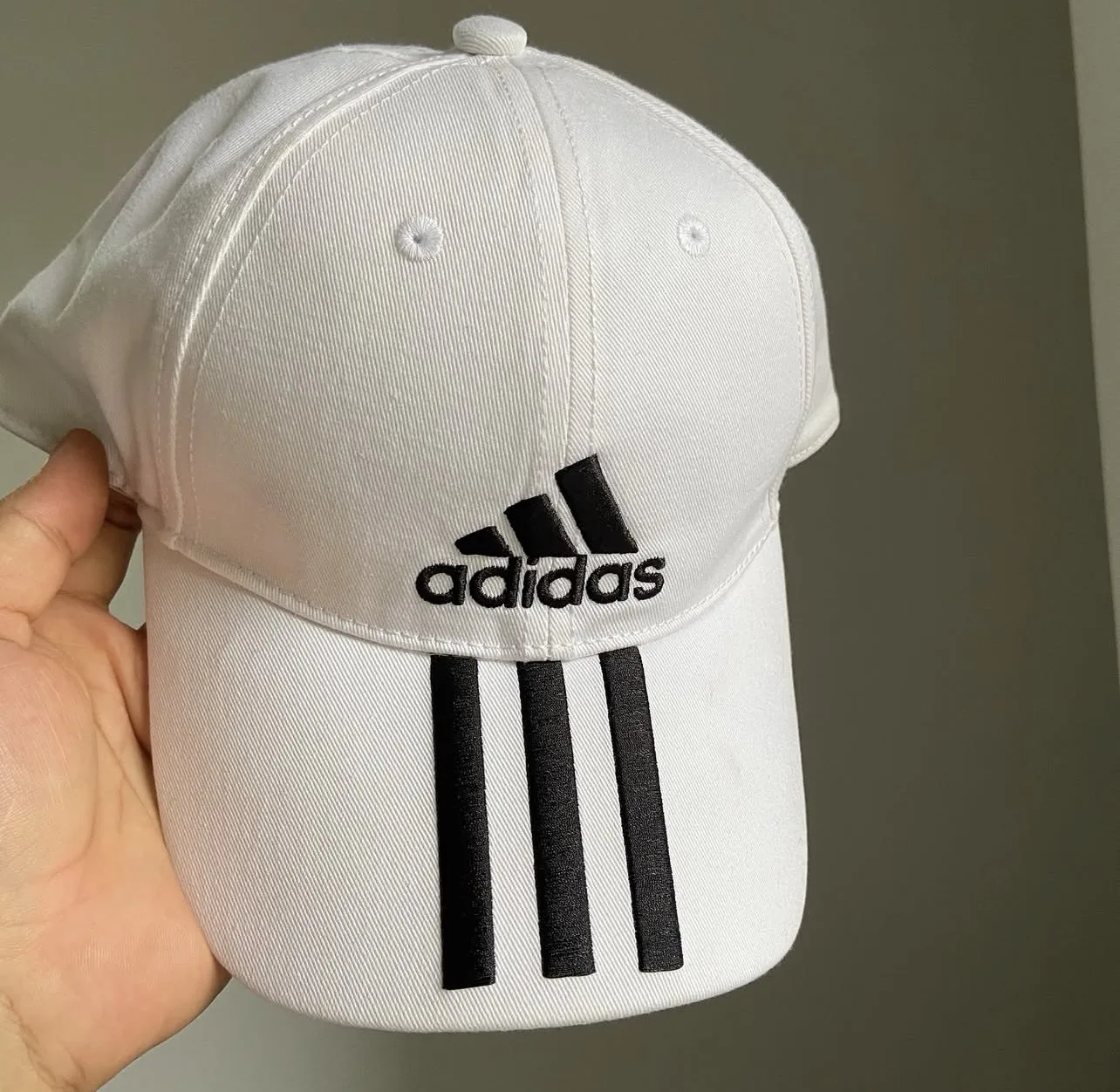 Adidas 3-Stripes White Adjustable Sports Cap | OSFM