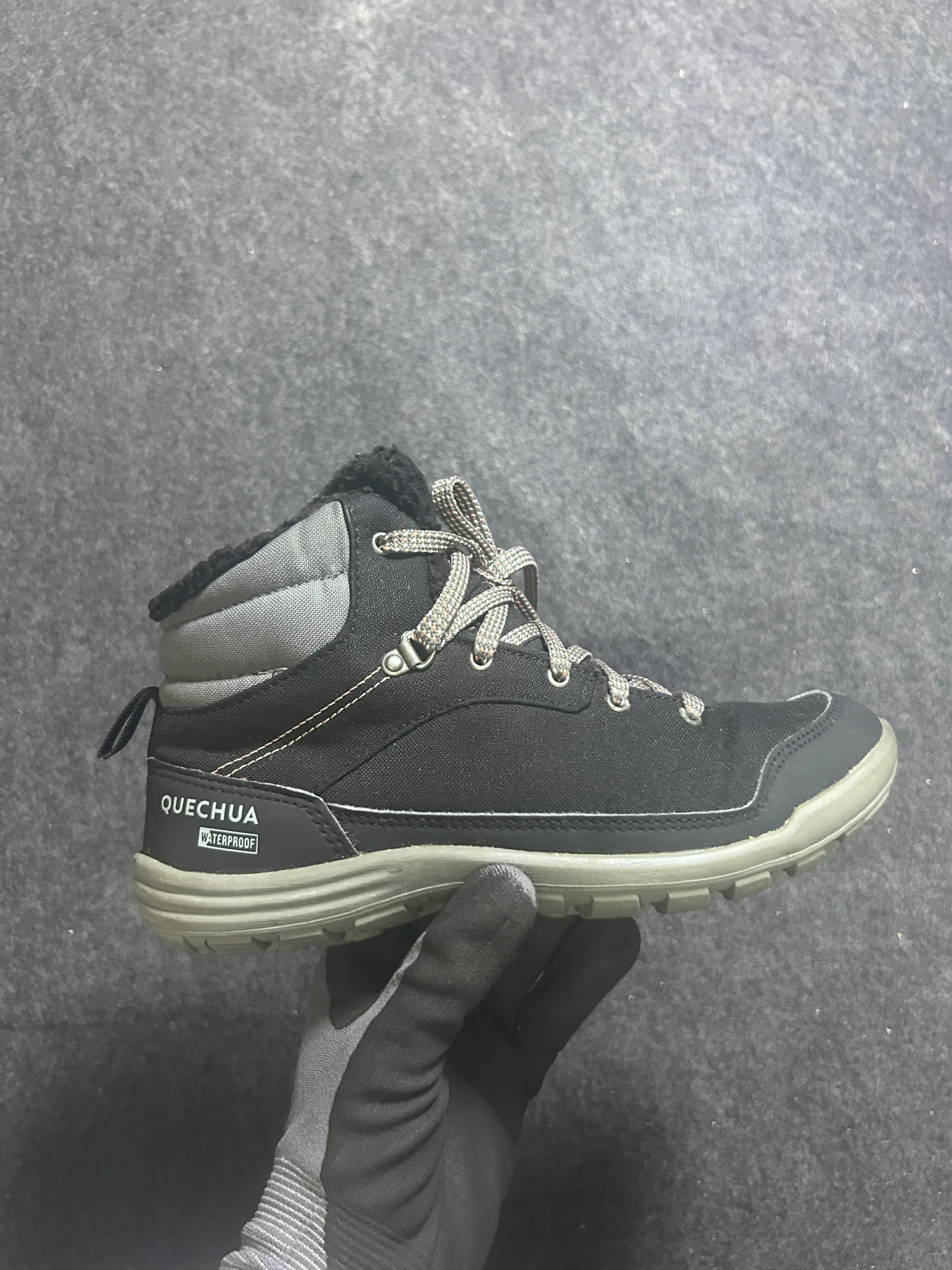 Quechua SH100 Warm Mid Waterproof Winter Hiking Boots Black | UK 4