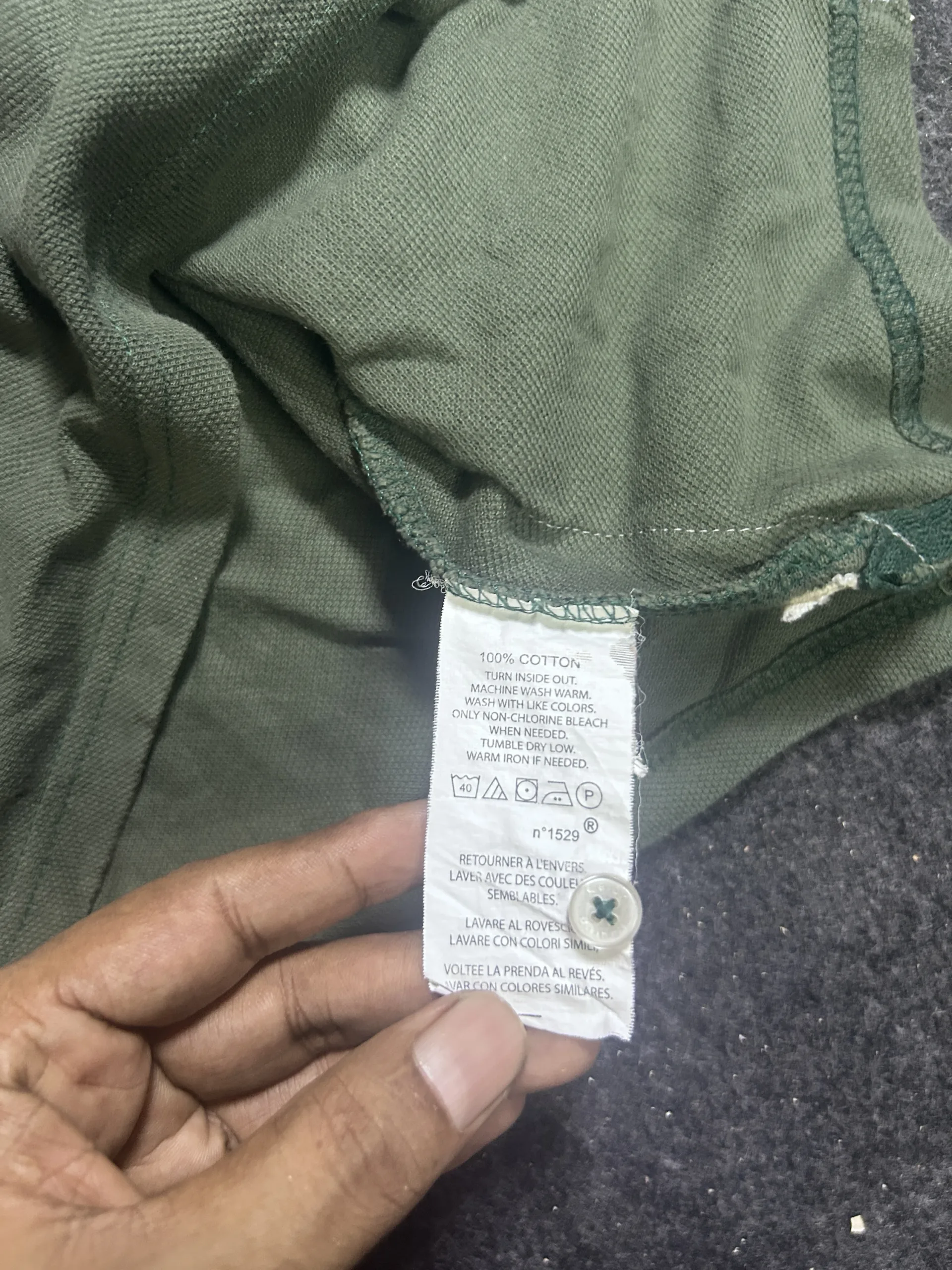 Polo Ralph Lauren Color Block Polo T-Shirt Olive Green | 100% Cotton M
