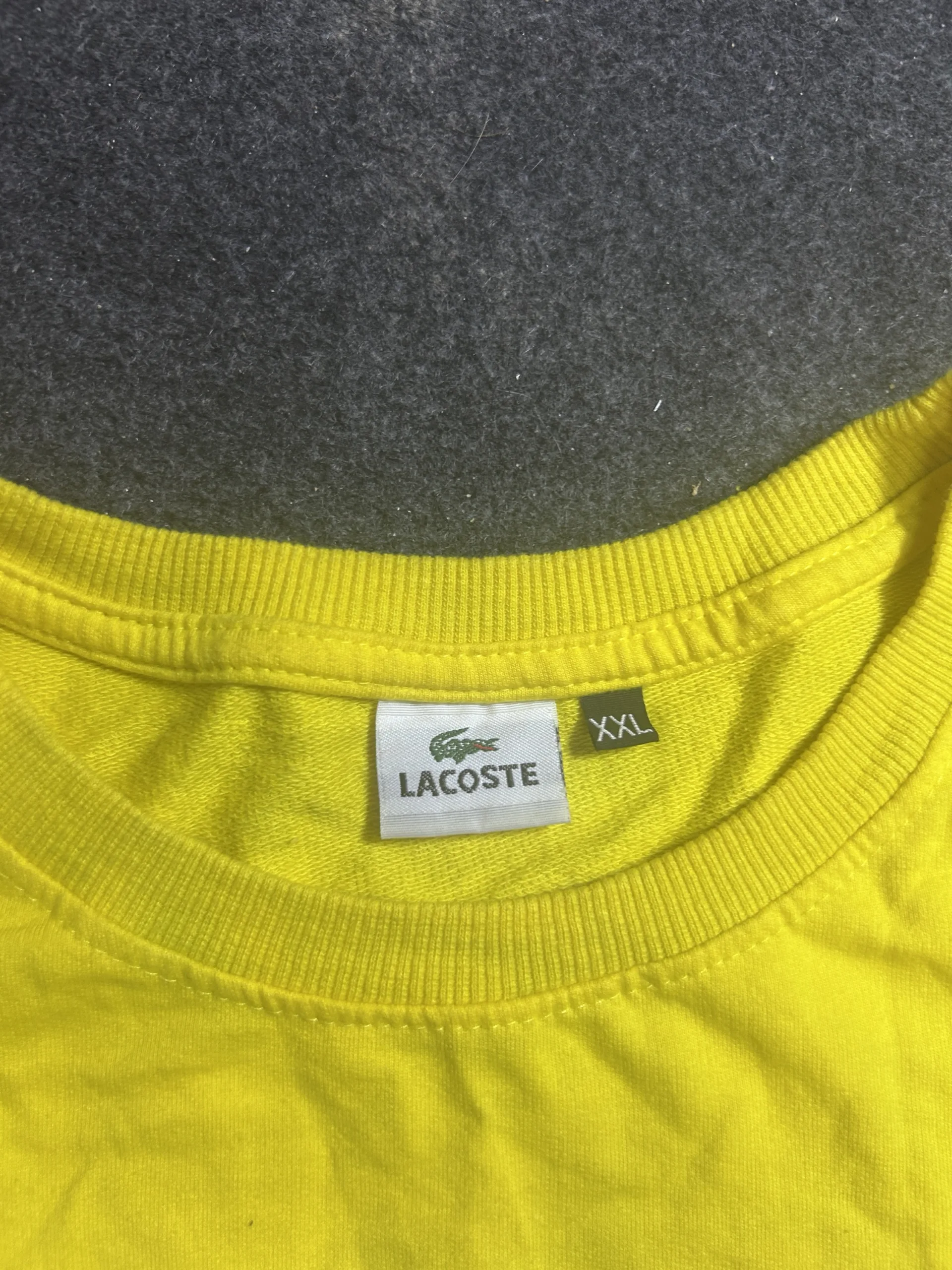 Lacoste Logo Print T-Shirt Yellow | 100% Cotton Men’s Crew Neck Tee XL