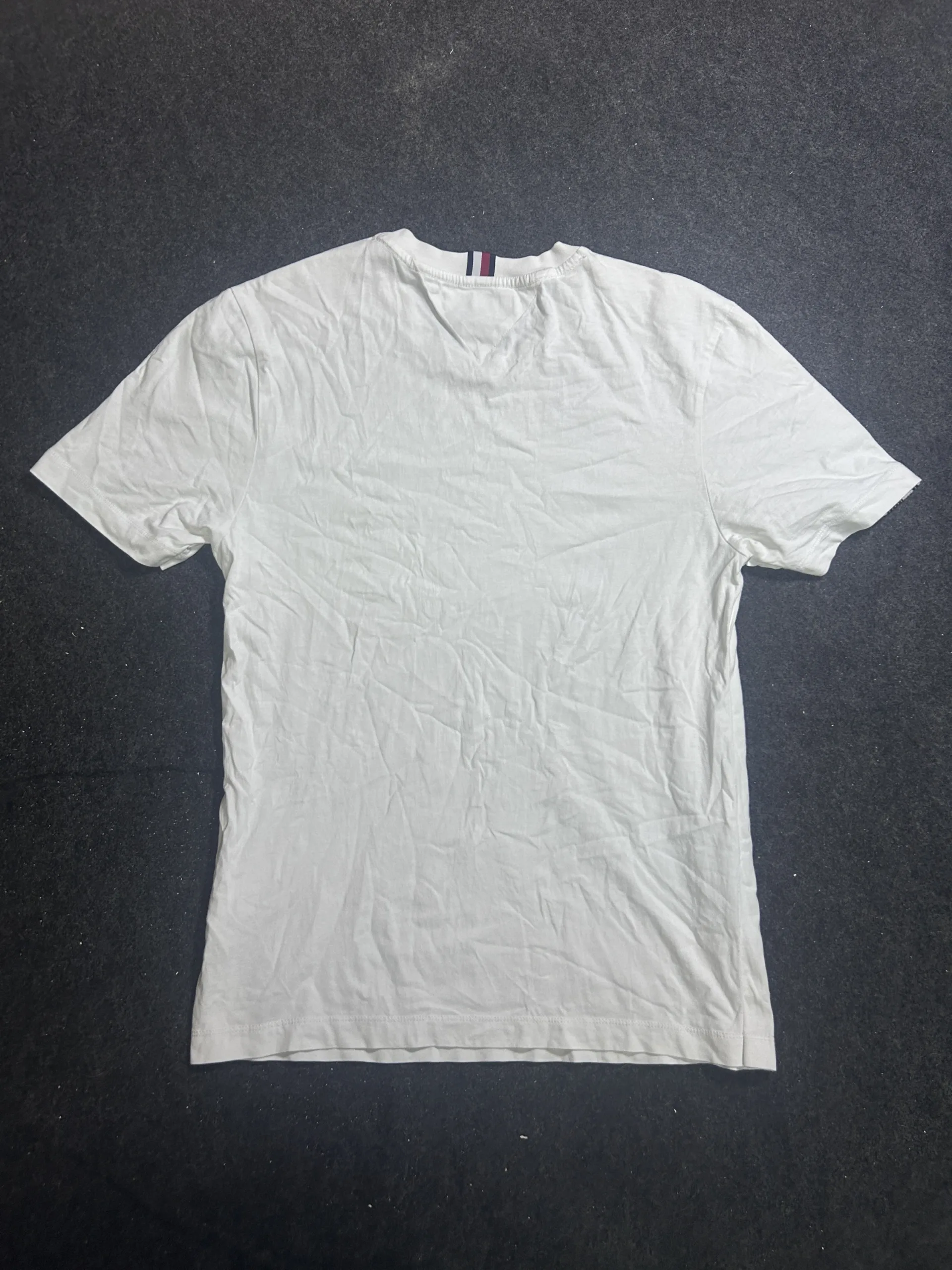 Tommy Hilfiger Stripe Sleeve T-Shirt White | 100% Cotton Regular Fit M