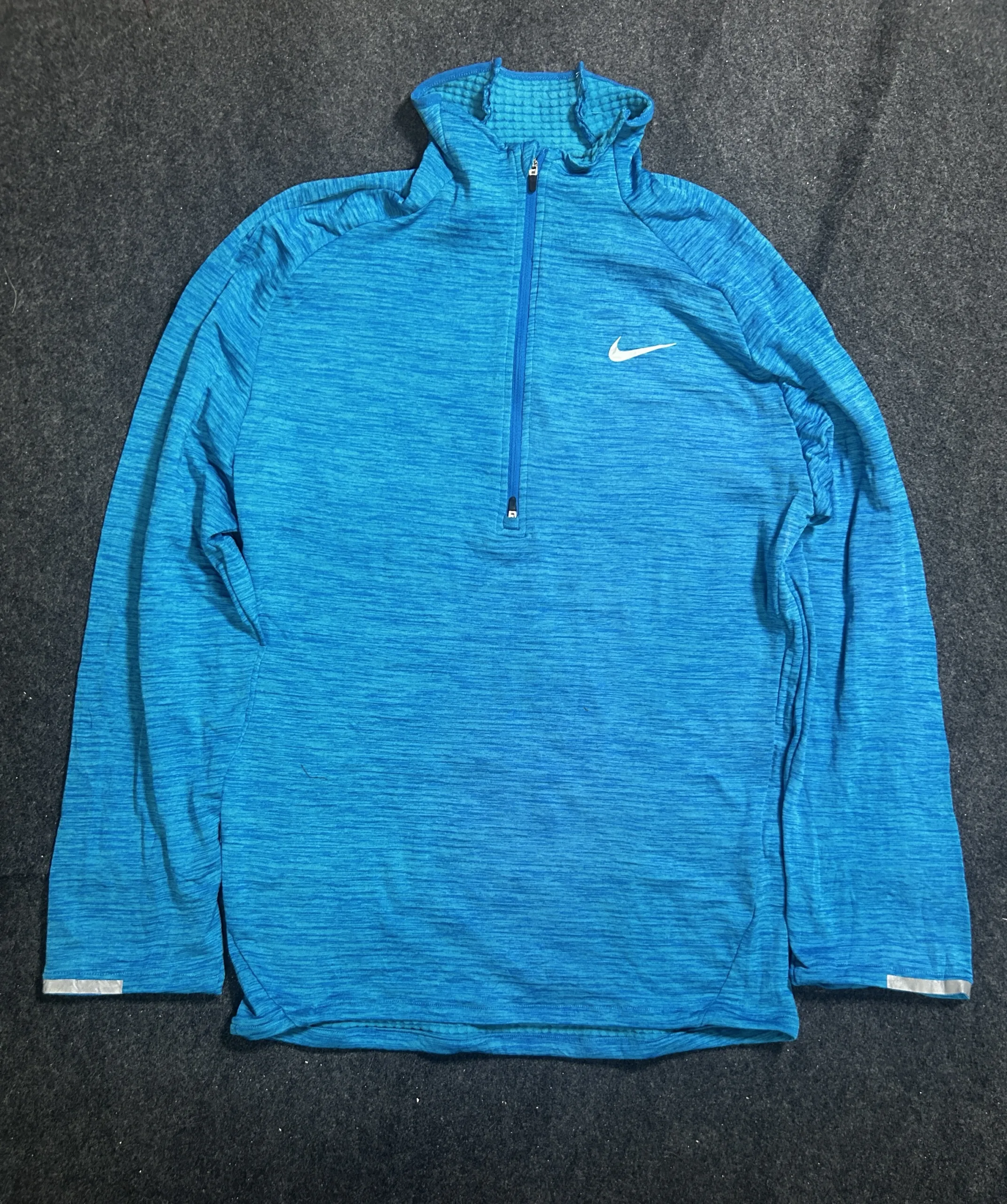 Nike Dri-FIT Men’s 1/2 Zip Running Tshirt  Blue | L