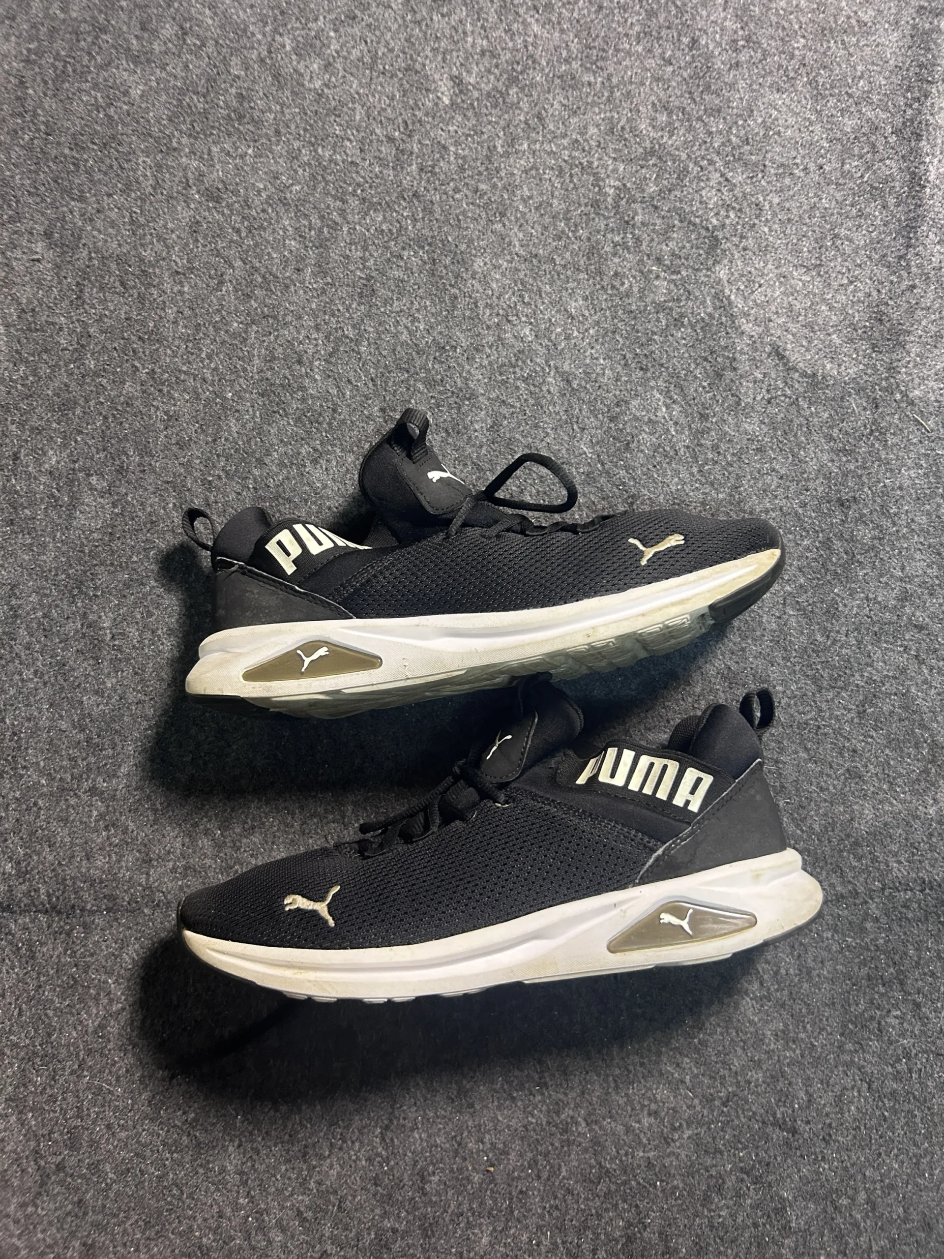 Puma Black Mesh Running Shoes | Slip-On Training Sneakers UK 8