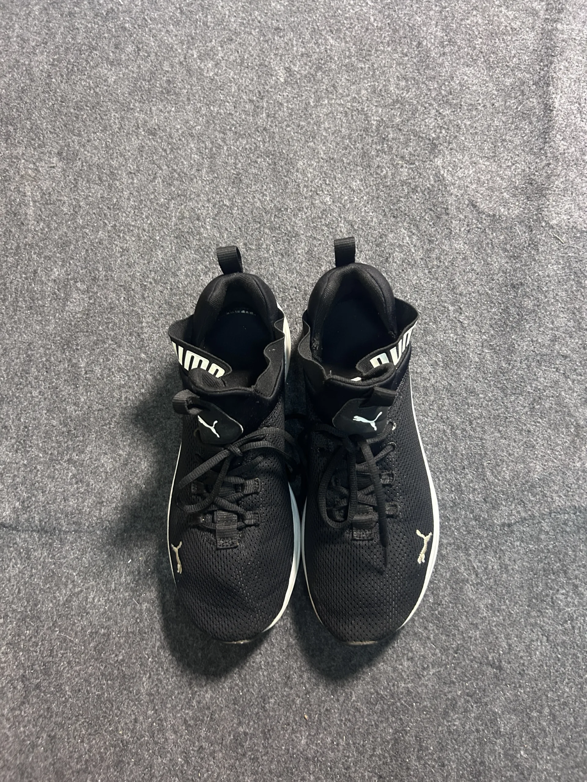 Puma Black Mesh Running Shoes | Slip-On Training Sneakers UK 8