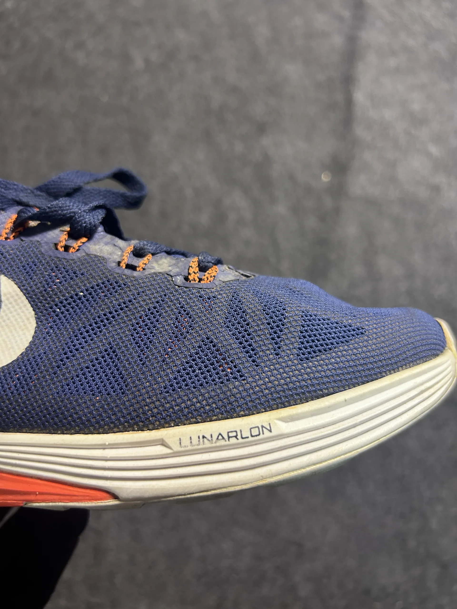 Nike LunarGlide Running Shoes Blue Orange | UK 9 | Lunarlon Cushion Running Sneakers