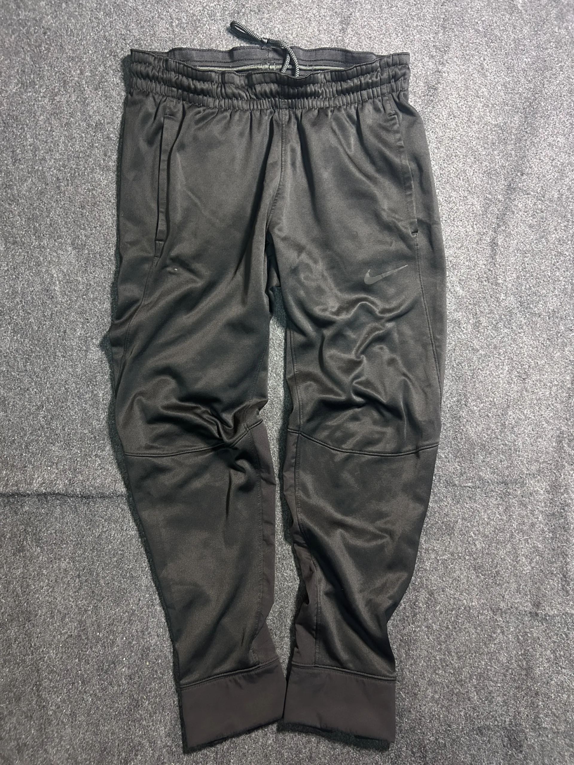 Nike Dri-FIT Black Tapered Performance Track Pants | Hem Zips | L