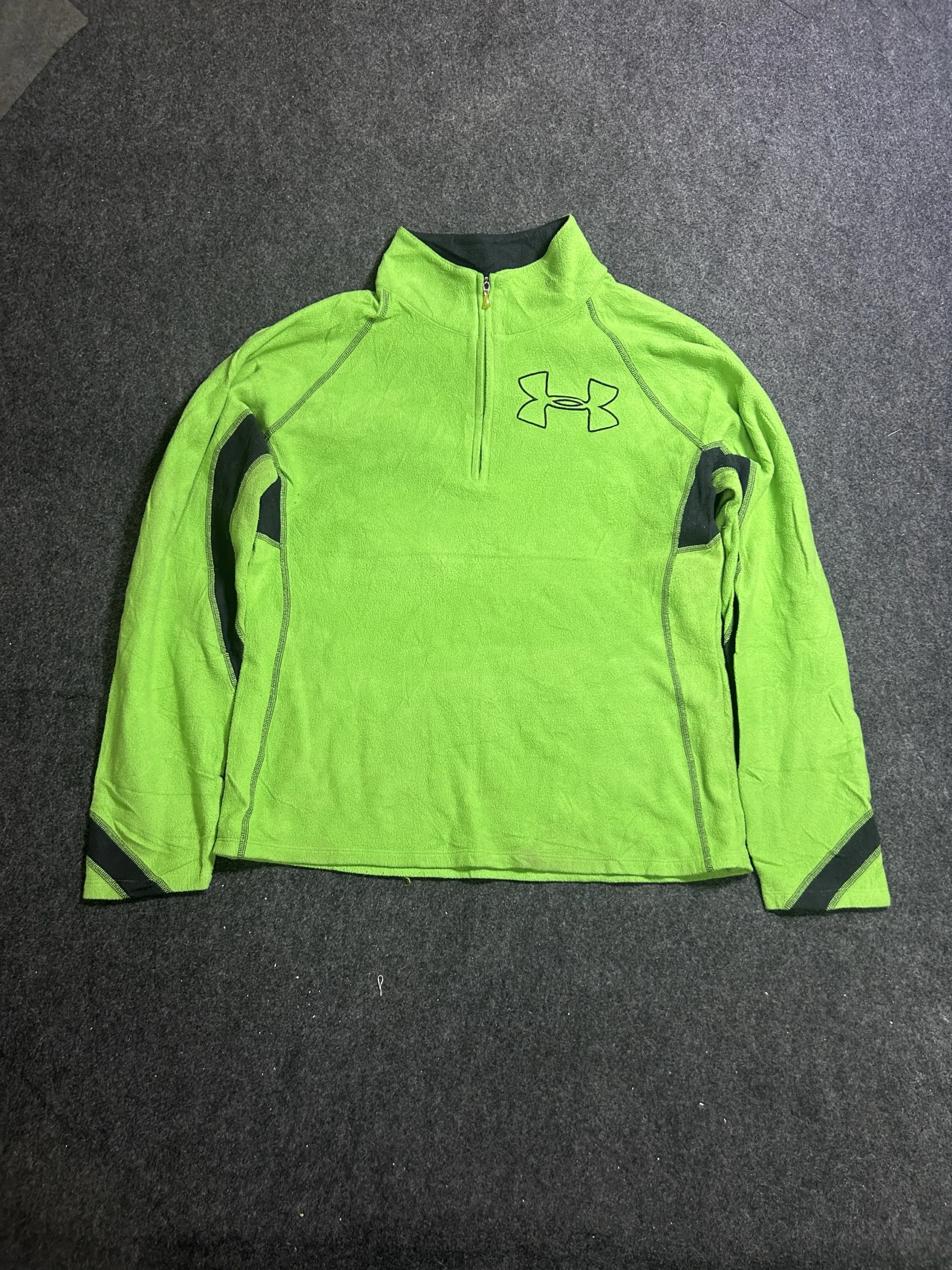 Under Armour Neon Green Quarter Zip Fleece Sweater