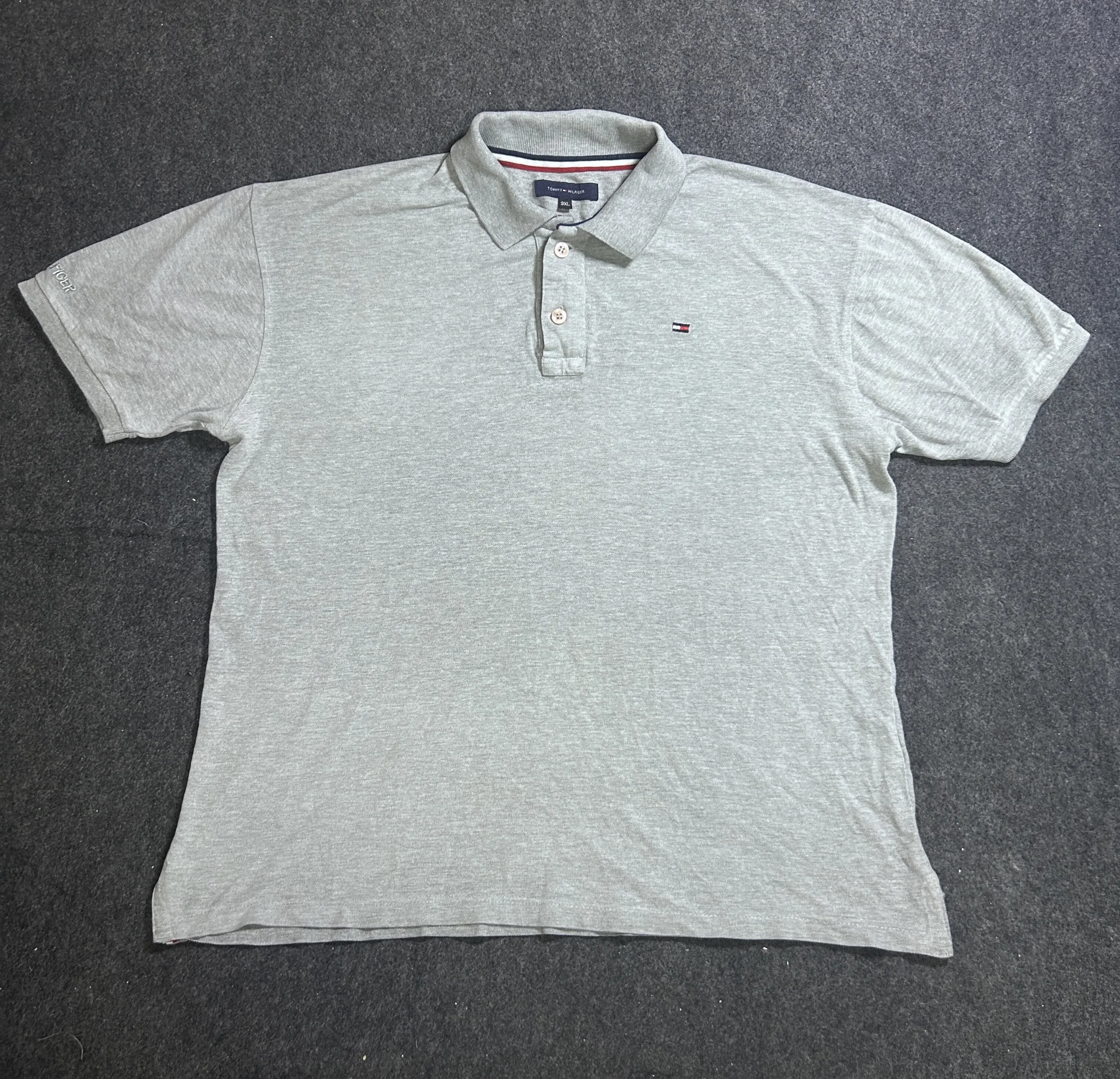 Tommy Hilfiger Grey Polo T-Shirt | Cotton Summer Polo | Men’s 3XL