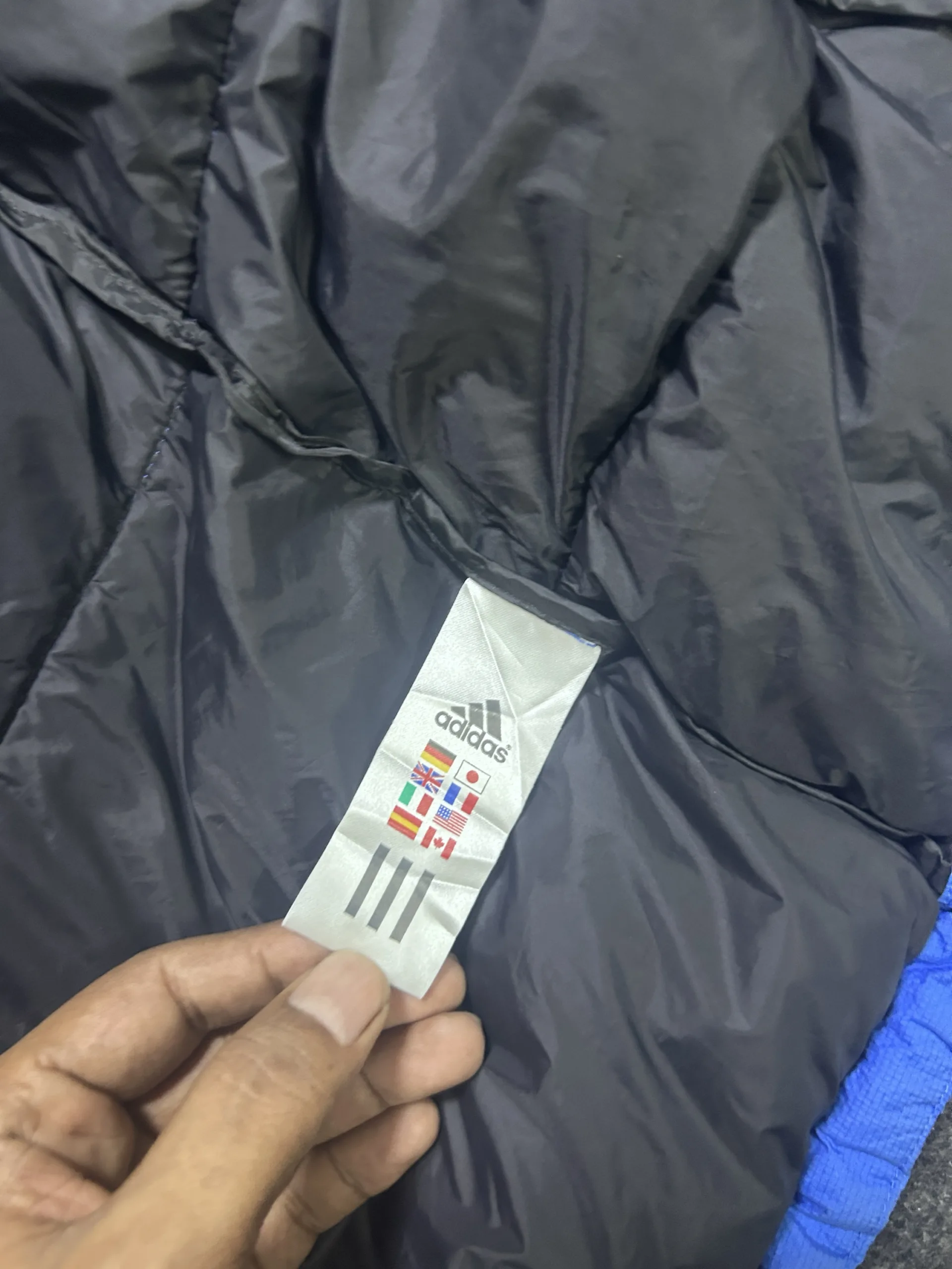 Adidas Blue Puffer Jacket | Lightweight Winter Jacket | Size L