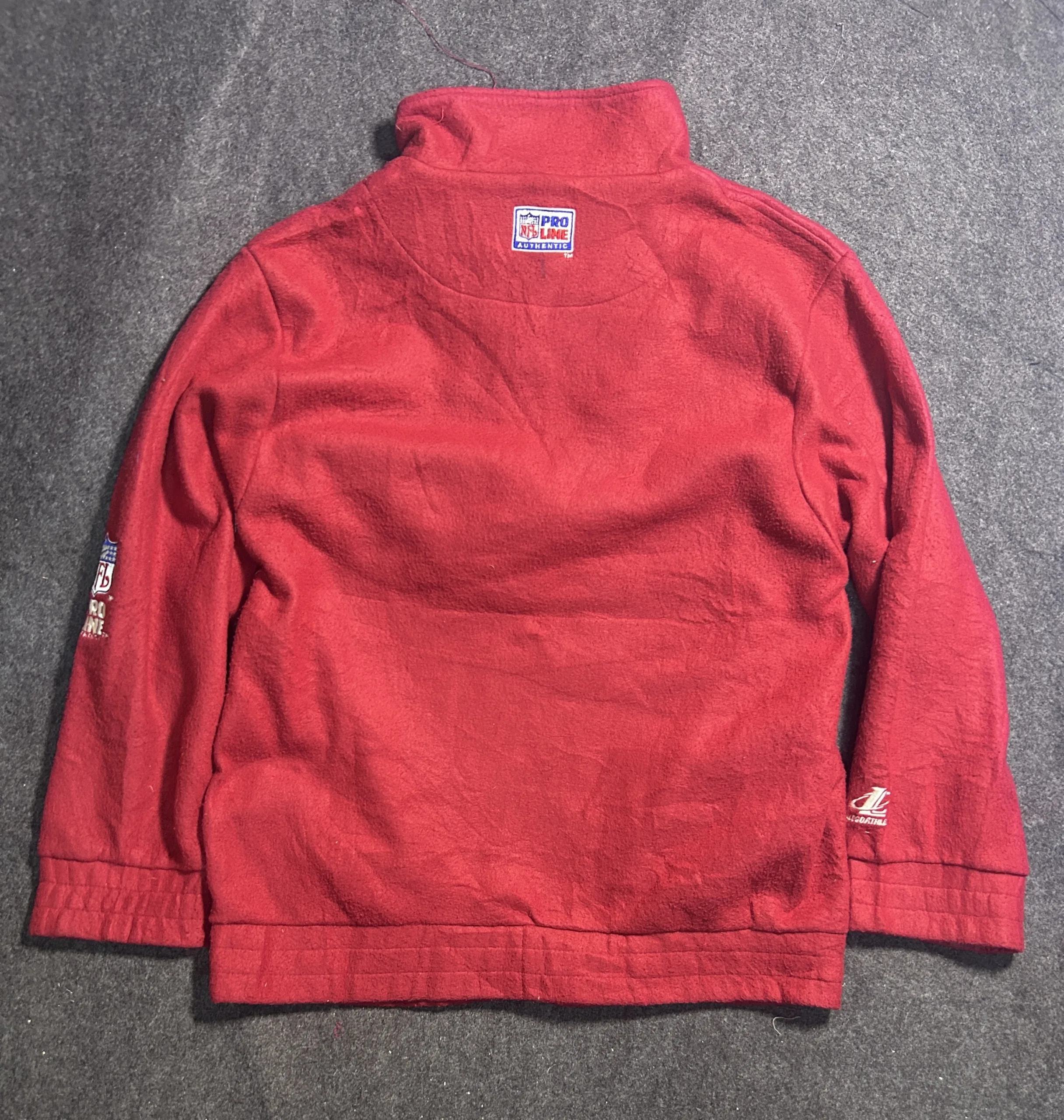 Vintage NFL San Francisco 49ers Logo Athletic Pro Line Quarter Zip Fleece Jacket Red | XL
