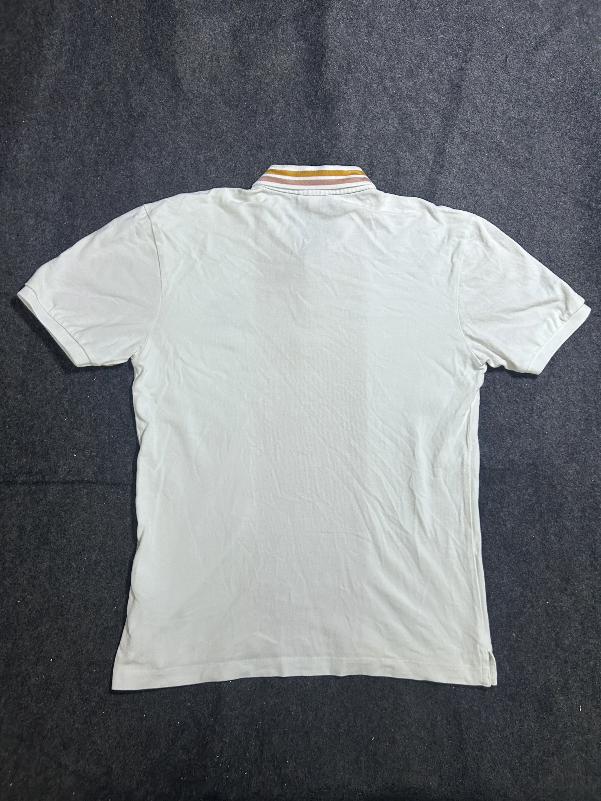 Lacoste Color Block Polo T-Shirt White & Peach | M