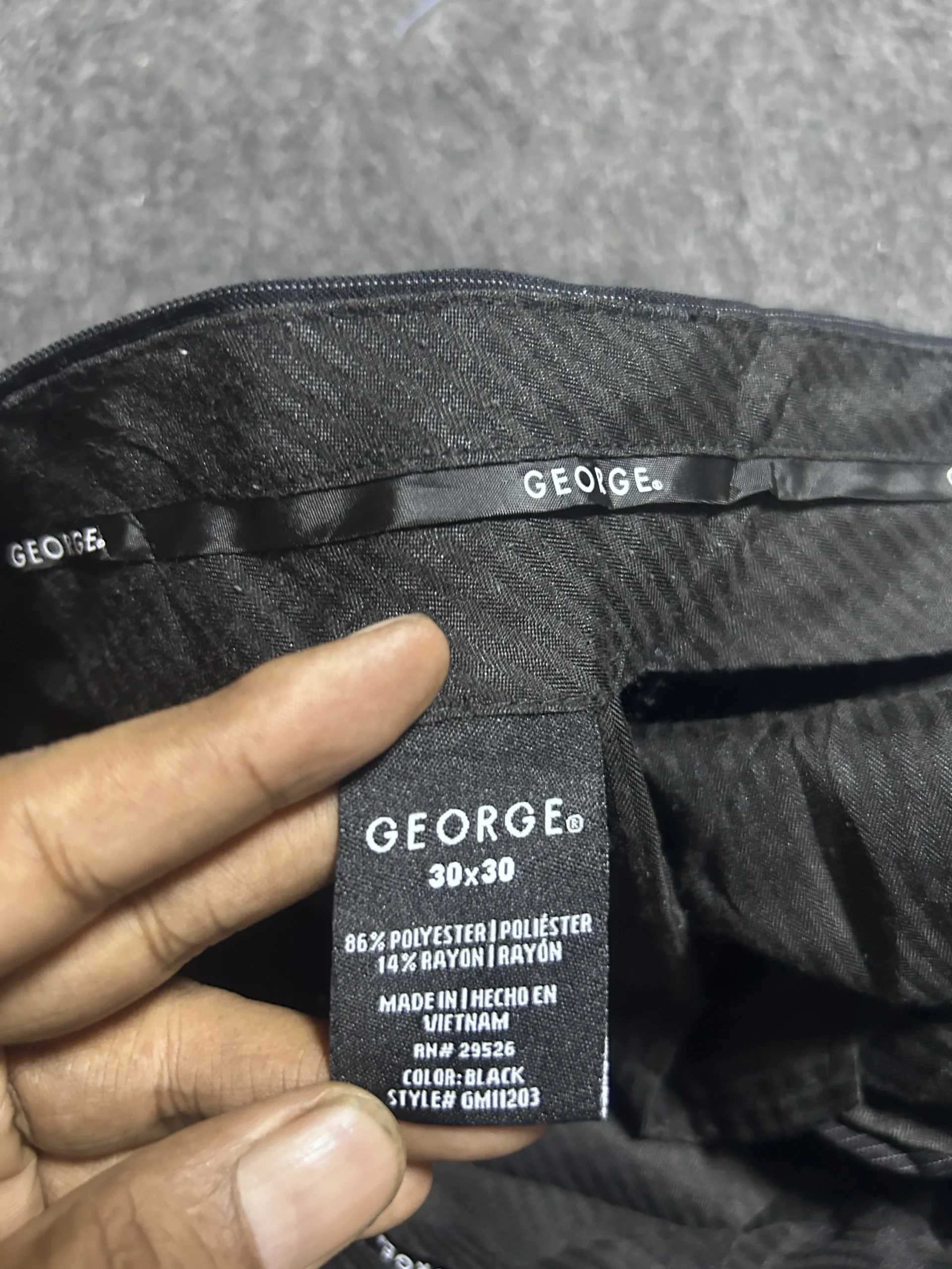 George Black Patchwork Trousers Plaid Panel Detail & Raw Hem | Waist 32