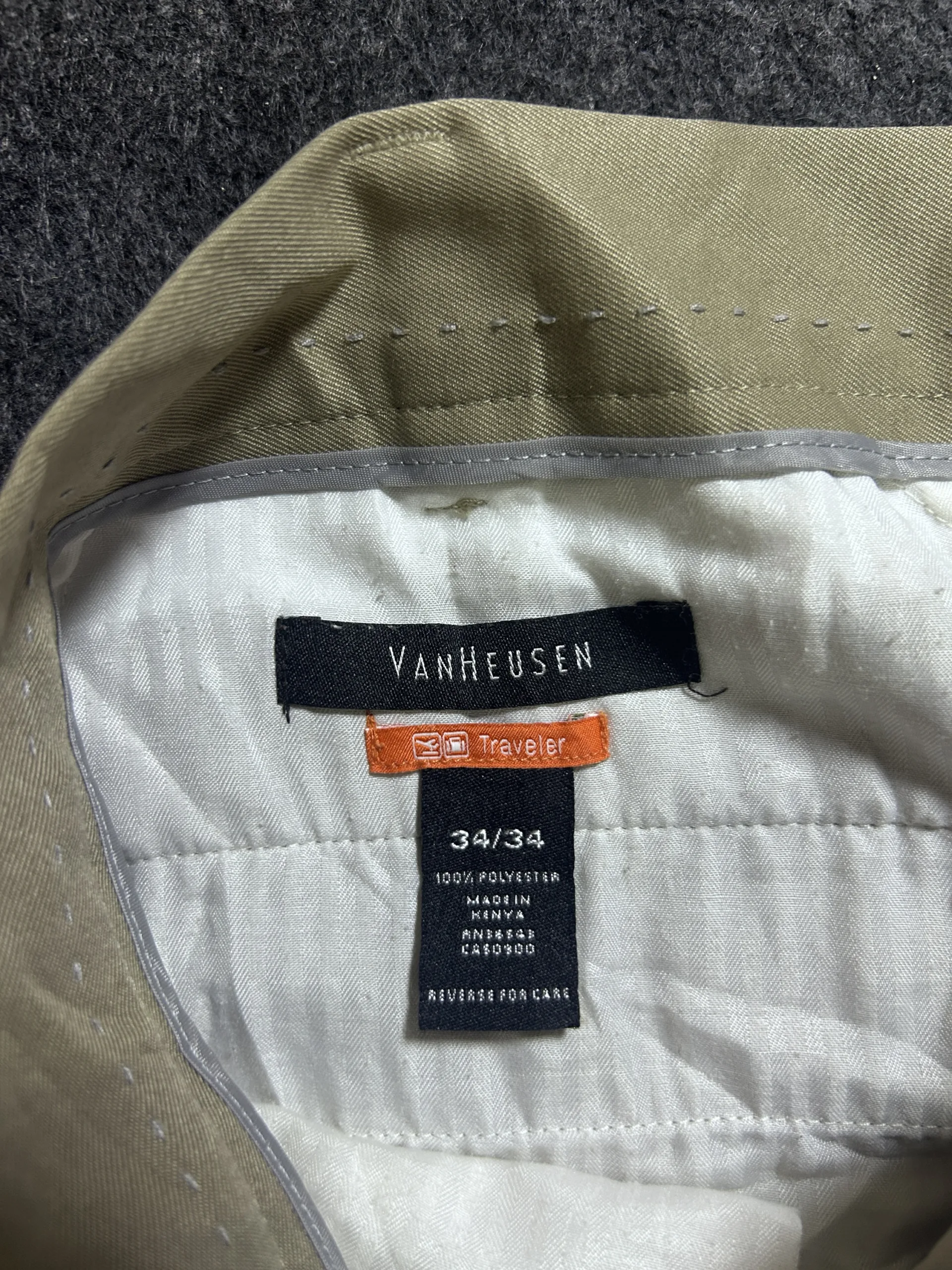Van Heusen Traveler 3Q Traveler Formal Trousers Beige | 34 Waist