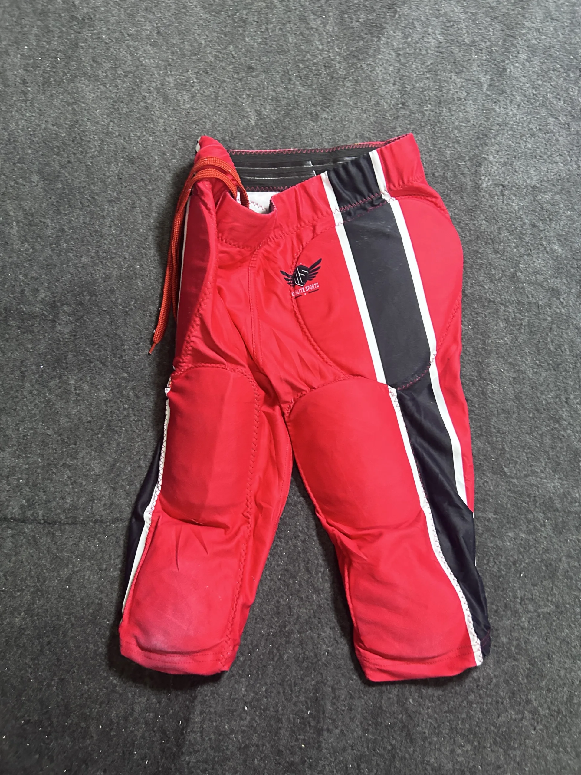 Elite Sports Padded Athletic Pants Red Black Performance Trousers | Waist 28