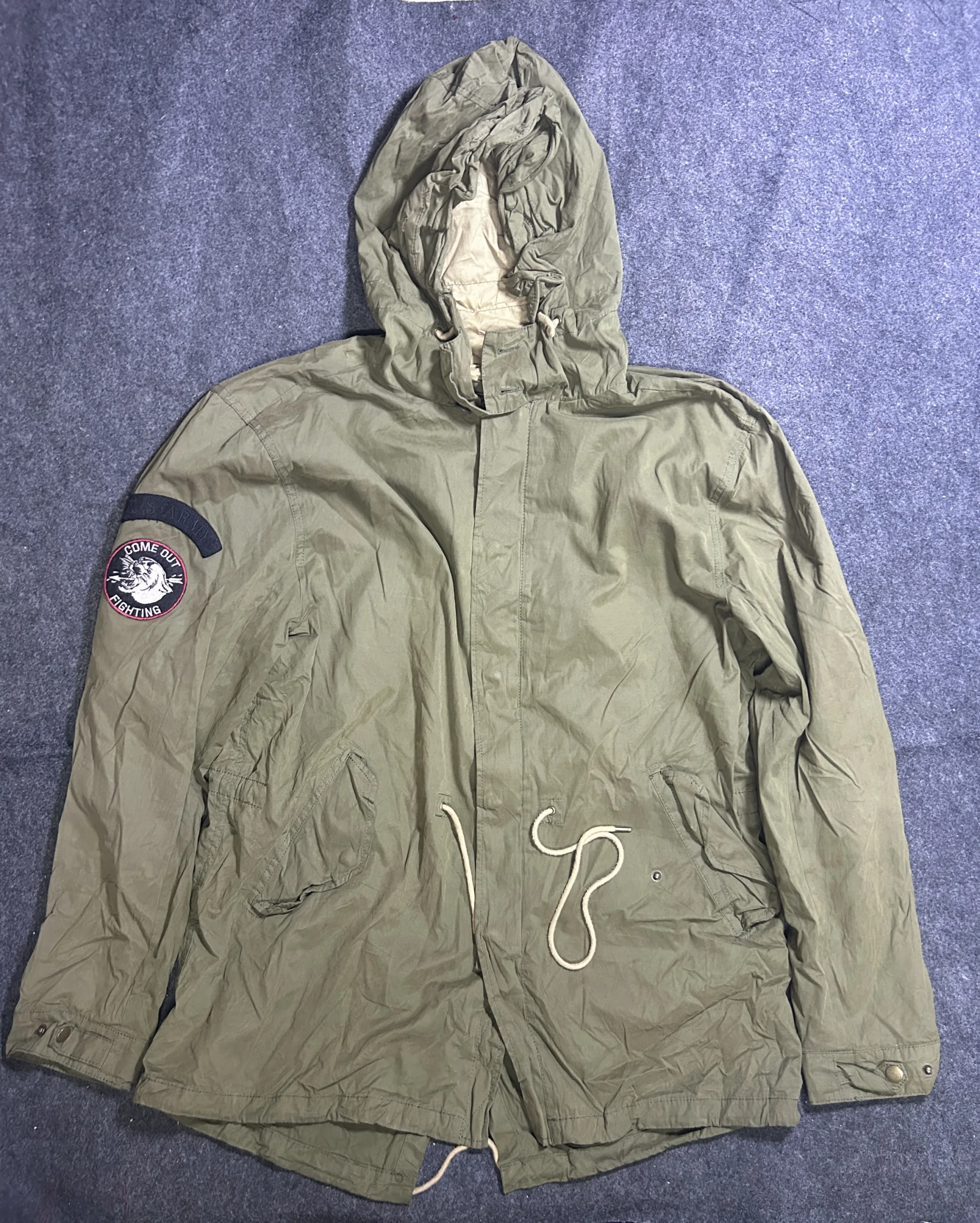Jack & Jones Vintage CTHQ Olive Green Hooded Field Jacket  XXL