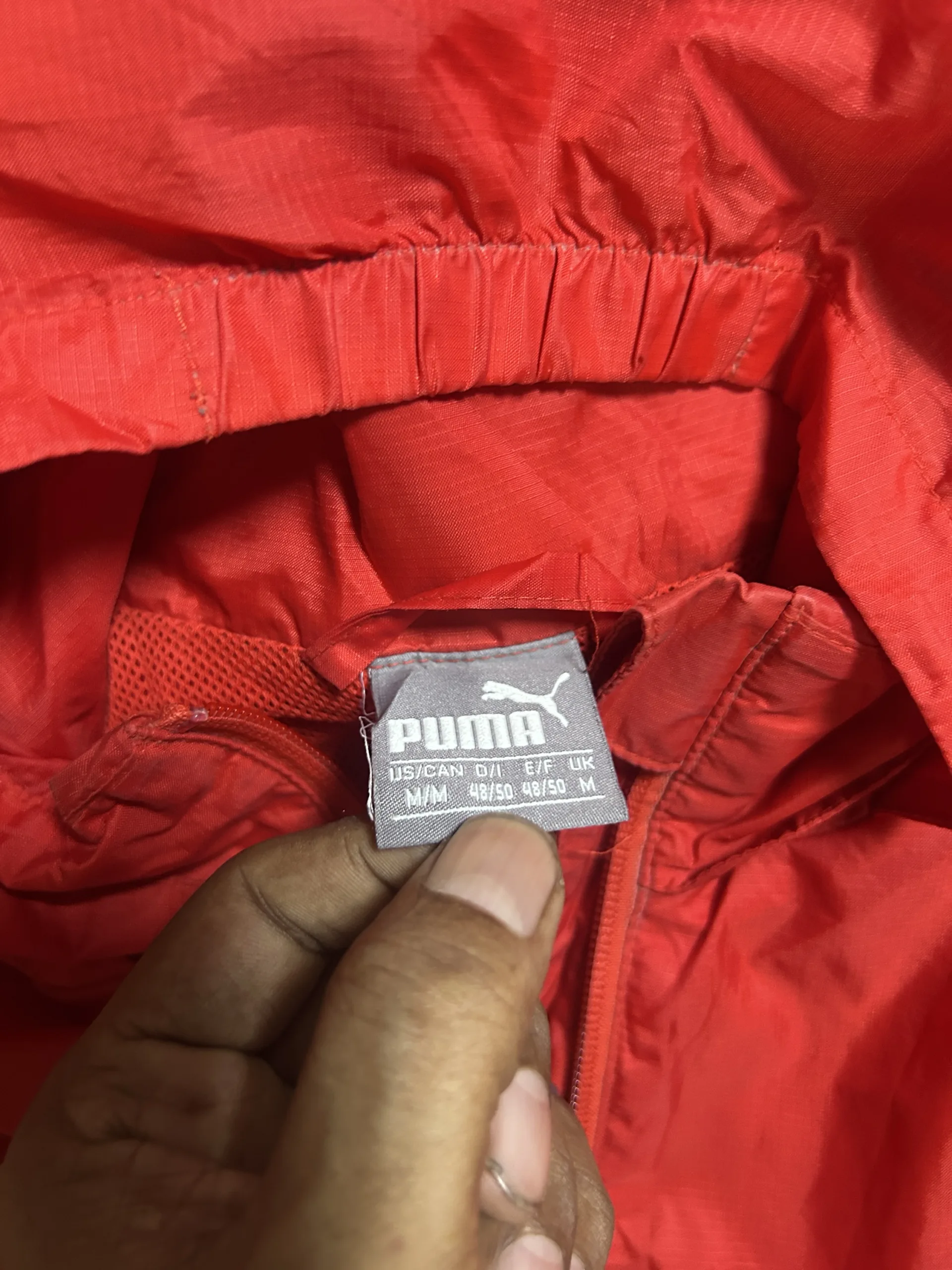 Puma Red Hooded Waterproof Football Training Jacket 1FC Merseburg L