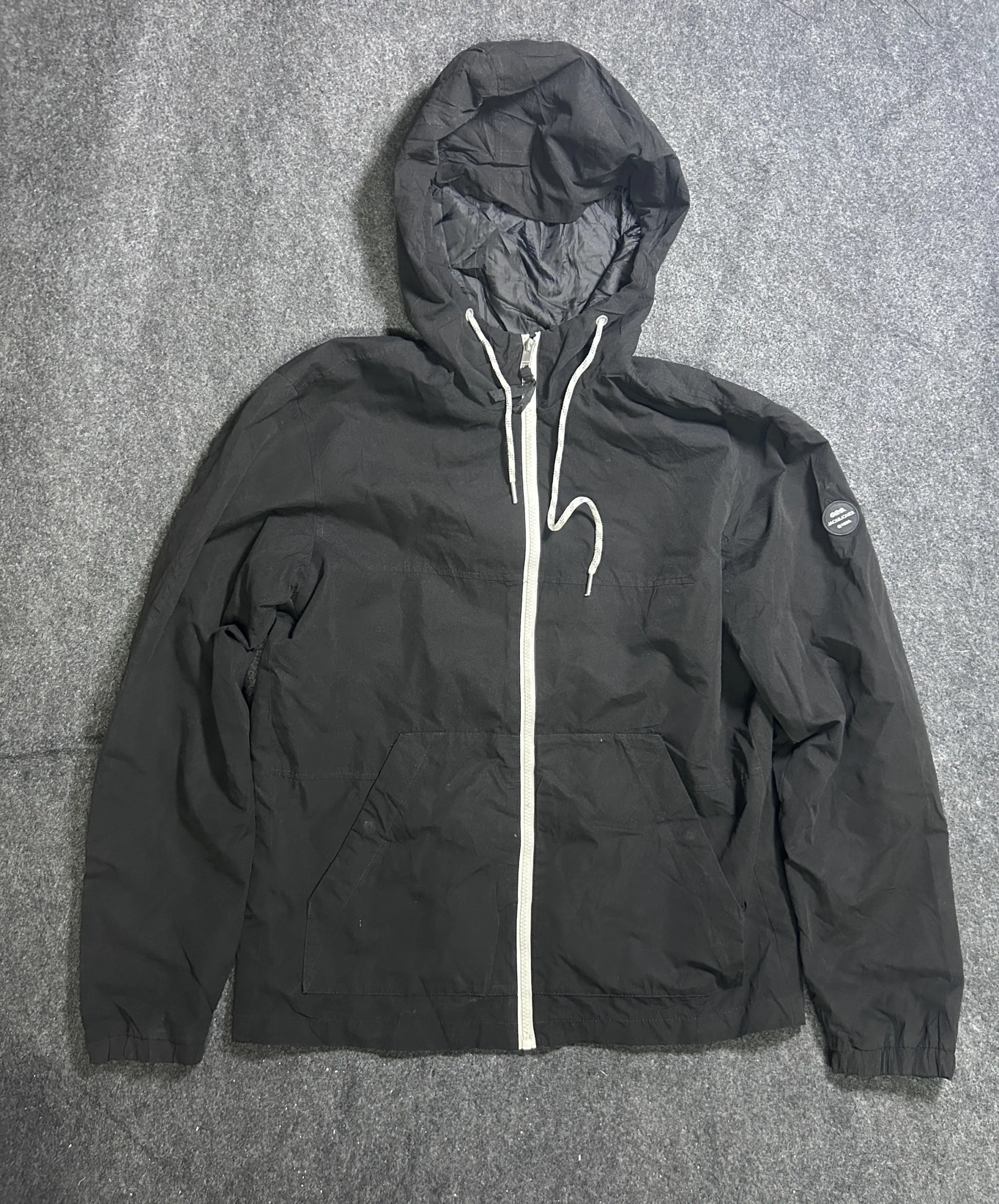 Jack & Jones Originals Black Hooded Water-Repellent Jacket | Men’s M