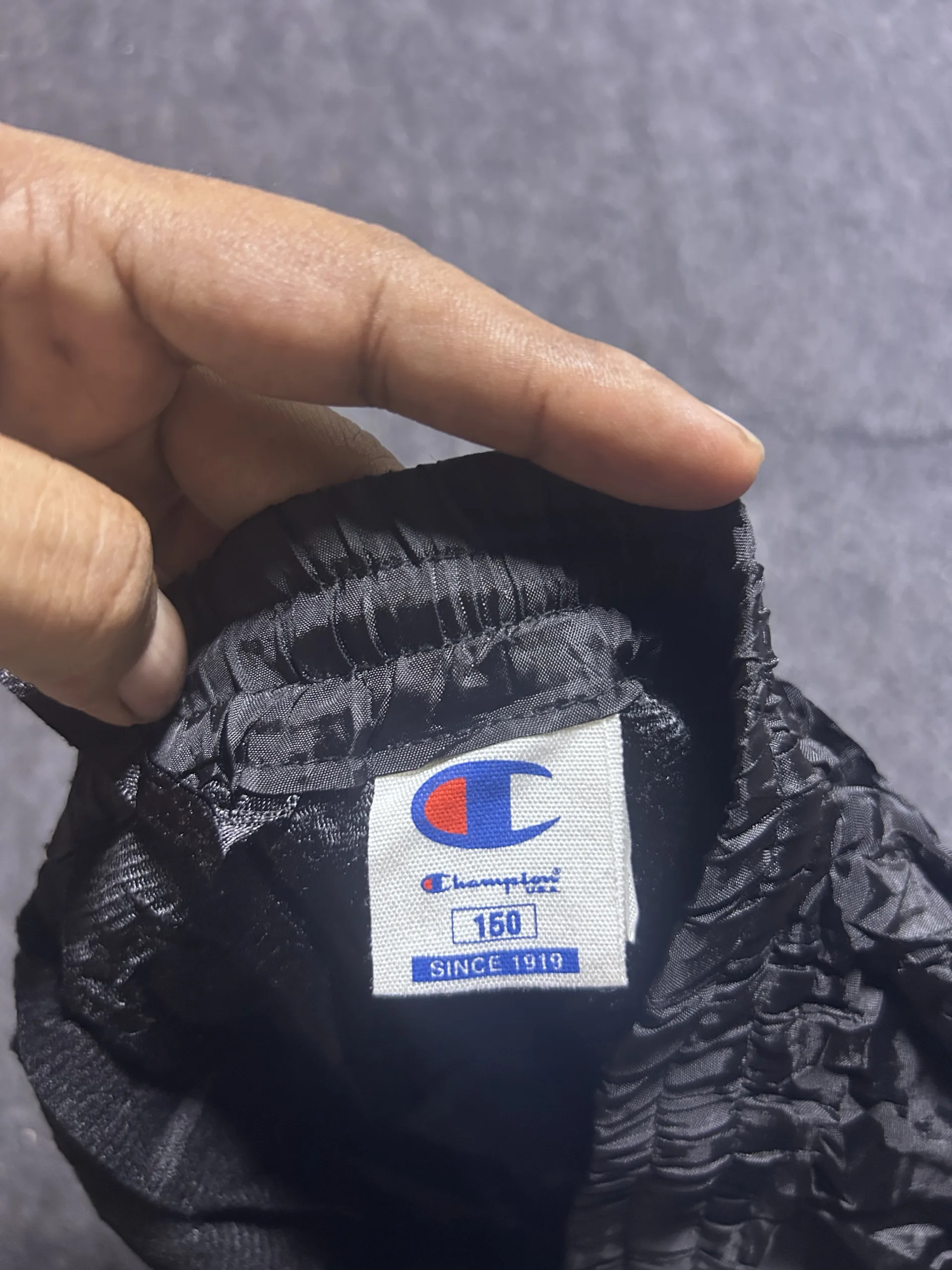 Champion Vintage Parachute Shorts Black | Retro Athletic Shorts | Waist 30–32