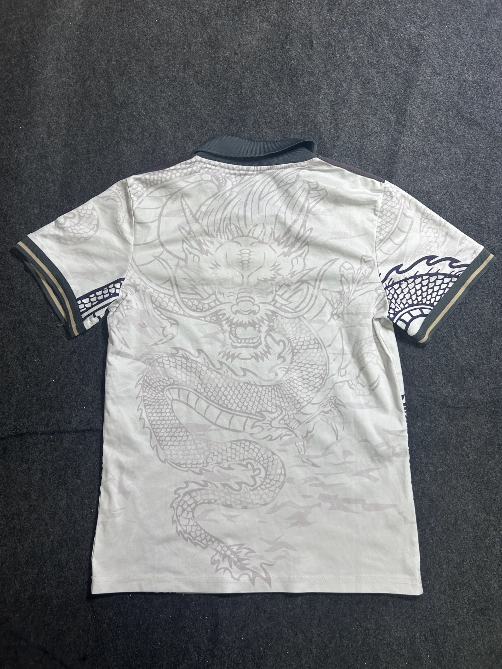 Adidas Real Madrid Dragon Print Polo TShirt – White & Navy | M