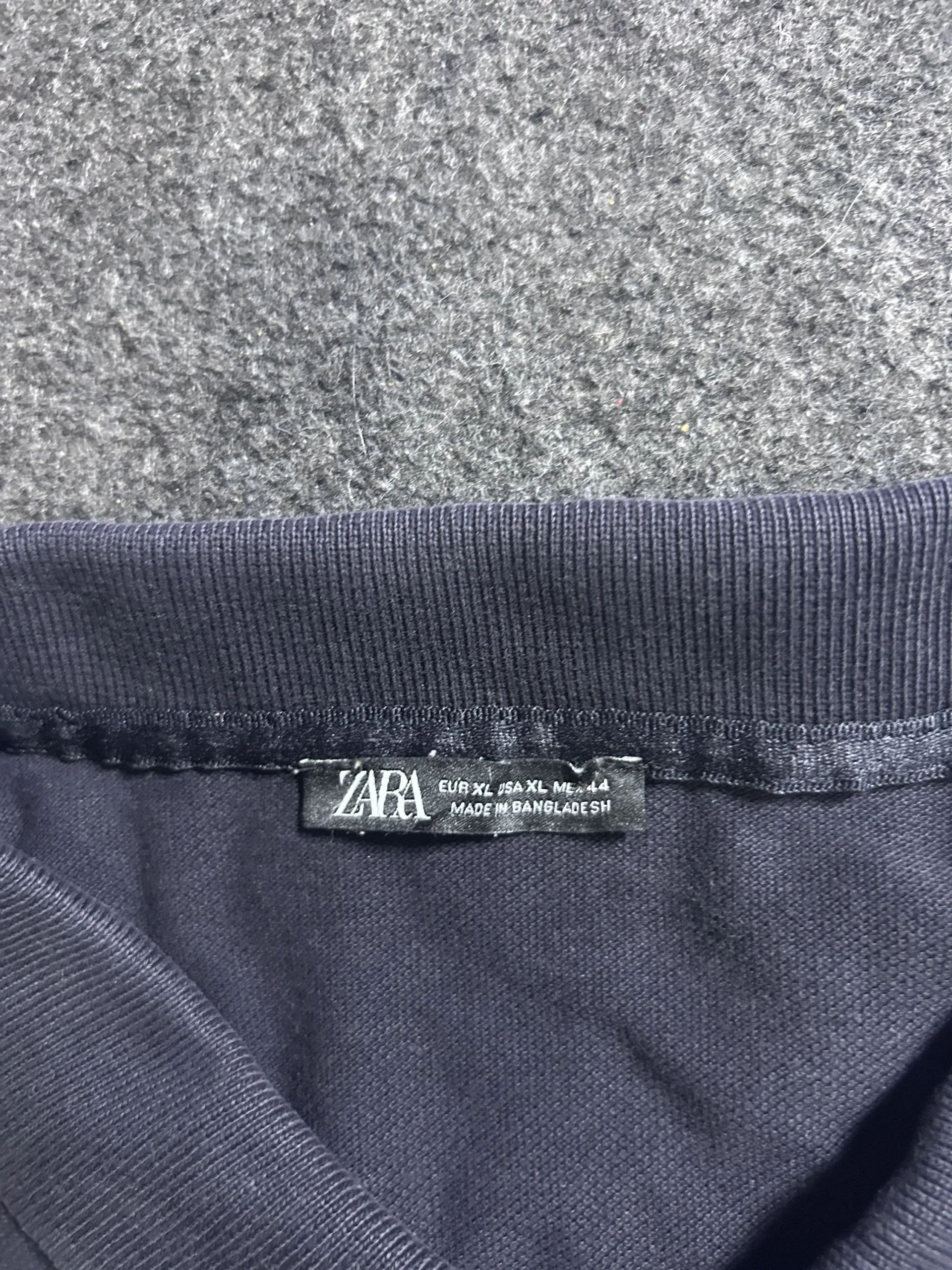 ZARA Navy Blue Classic Polo T-Shirt – Men’s XL