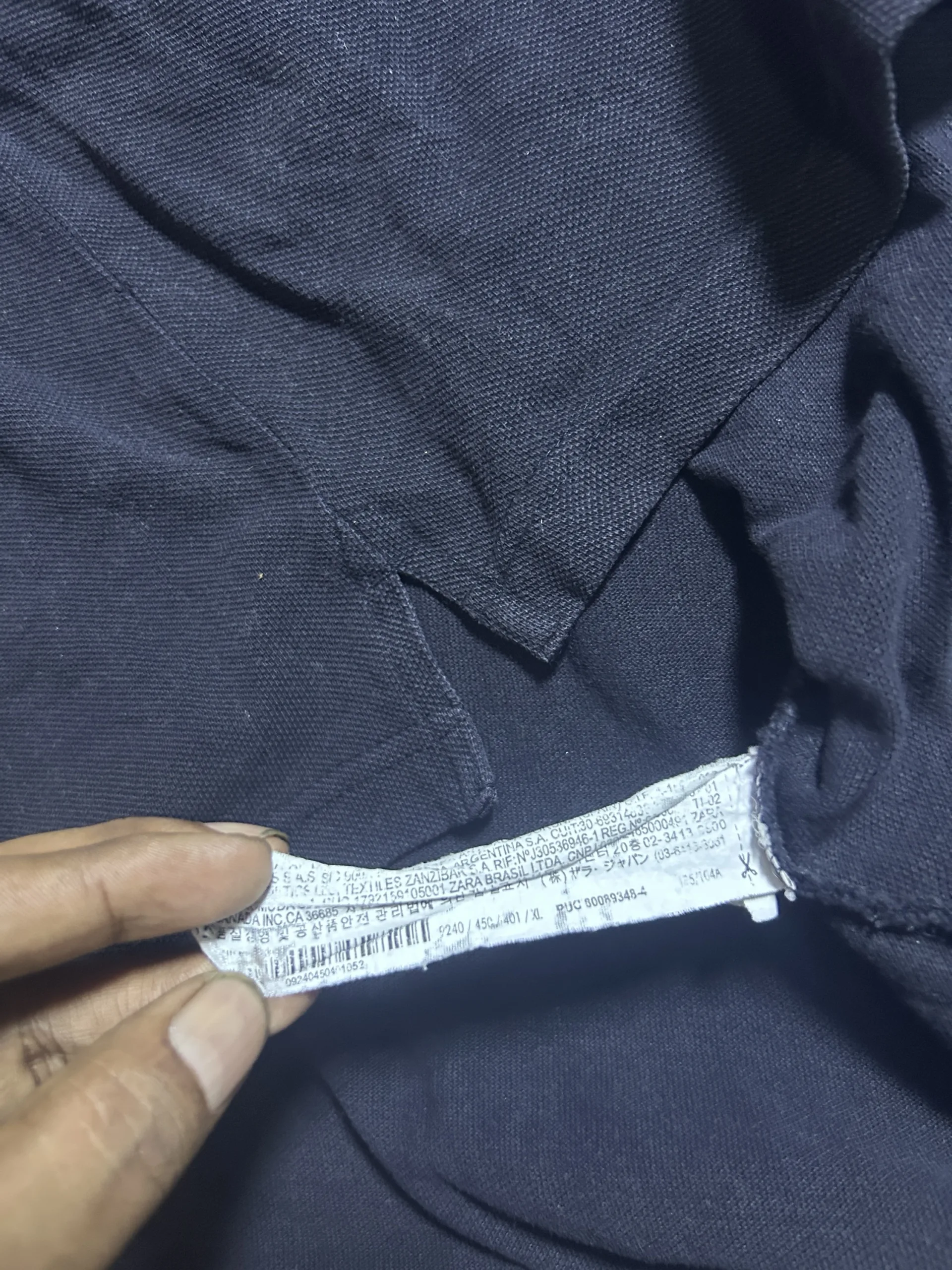 ZARA Navy Blue Classic Polo T-Shirt – Men’s XL