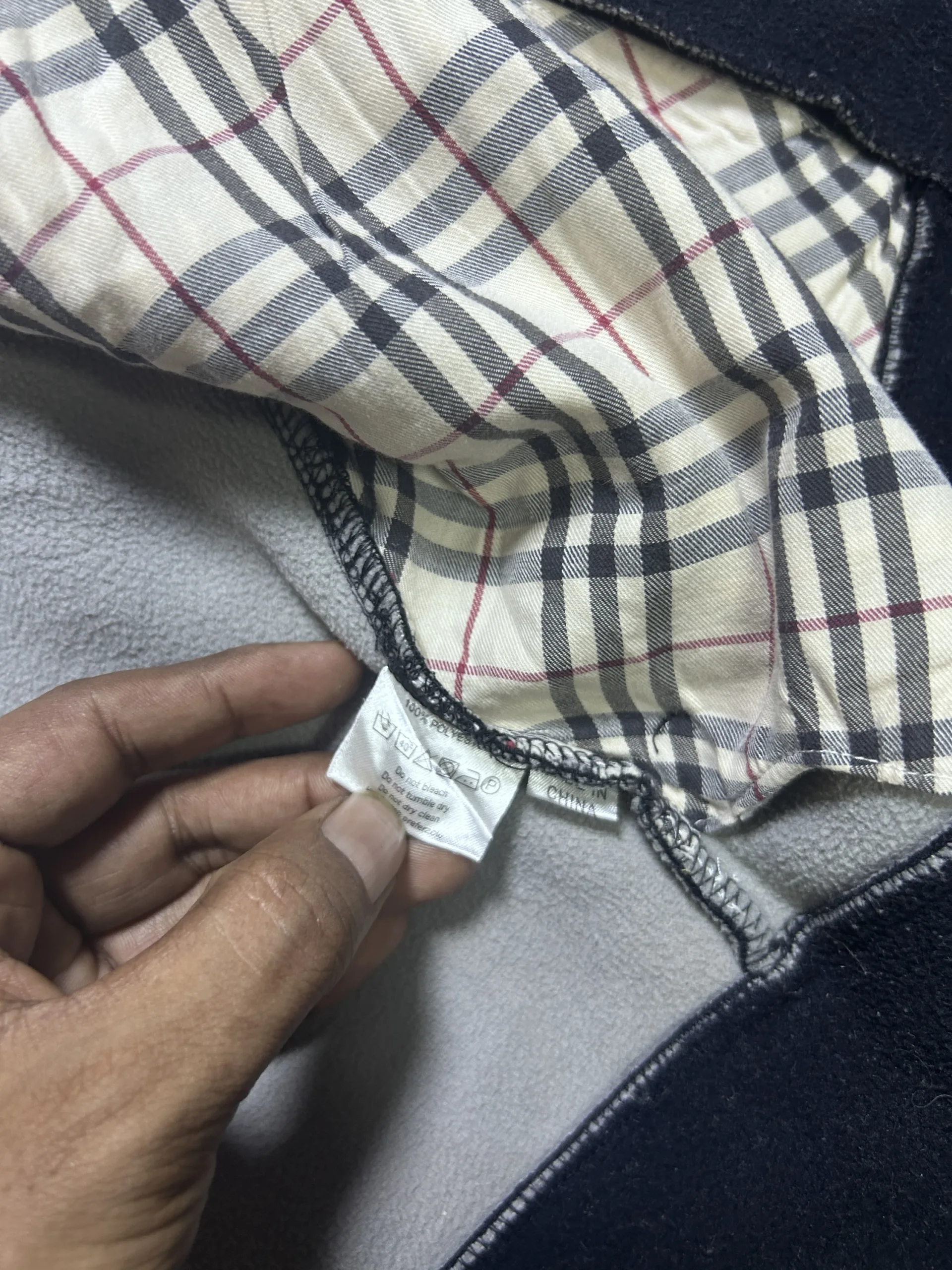 Burberry London Black Fleece Jacket Men’s M