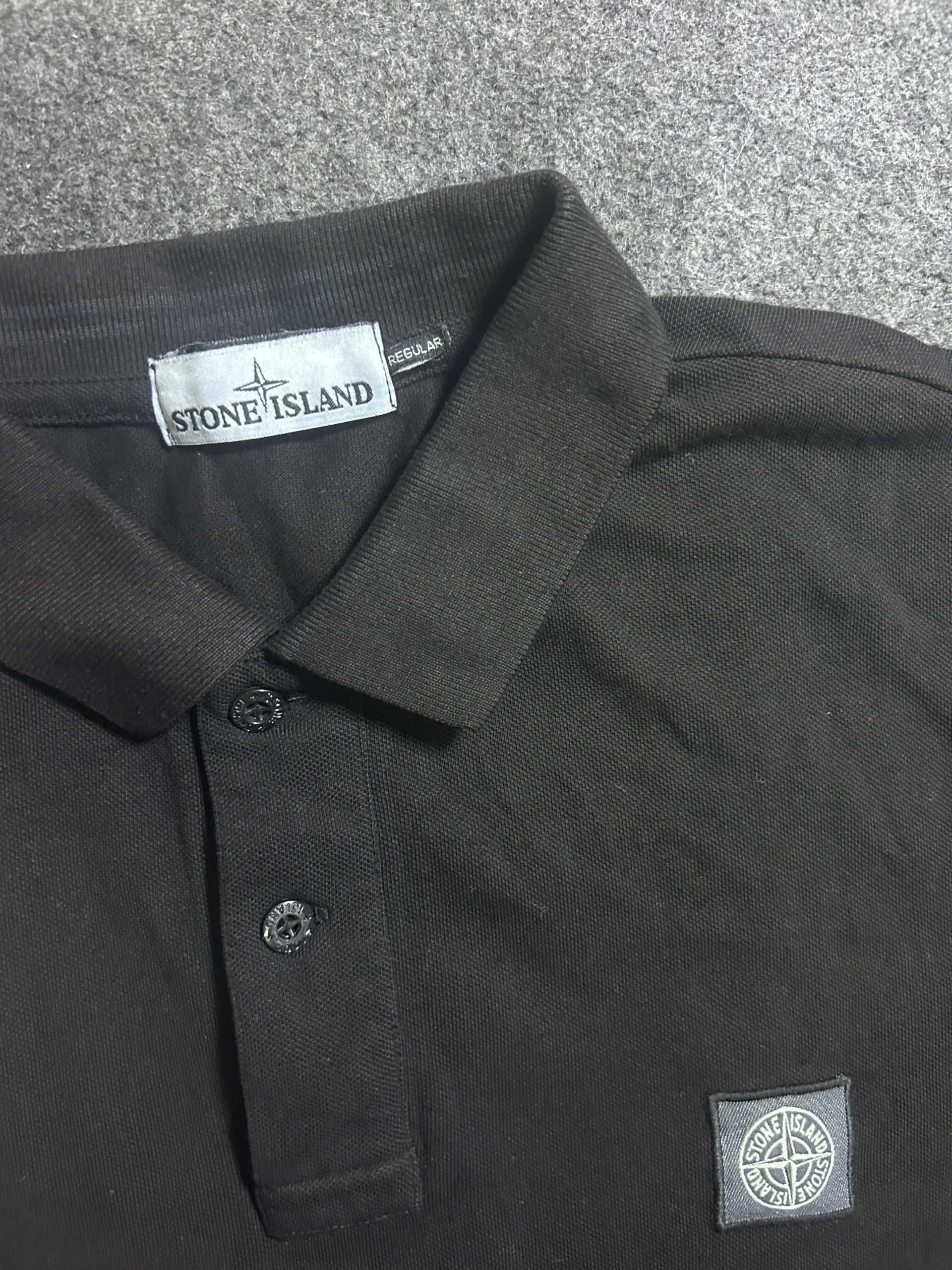 Stone Island Black Polo Shirt | Cotton | L