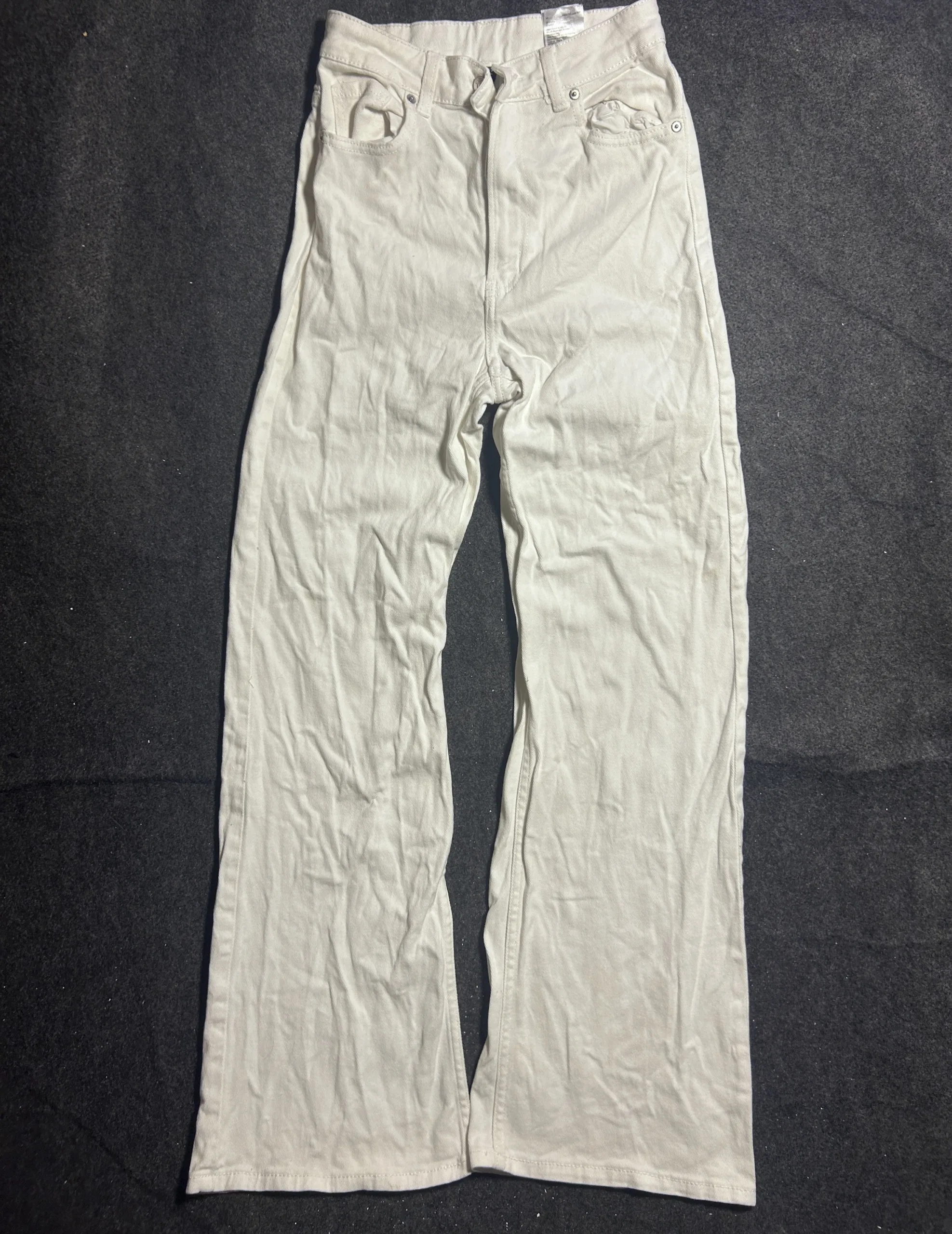 H&M Women’s White Wide Leg Jeans Low Rise Size 24 Waist