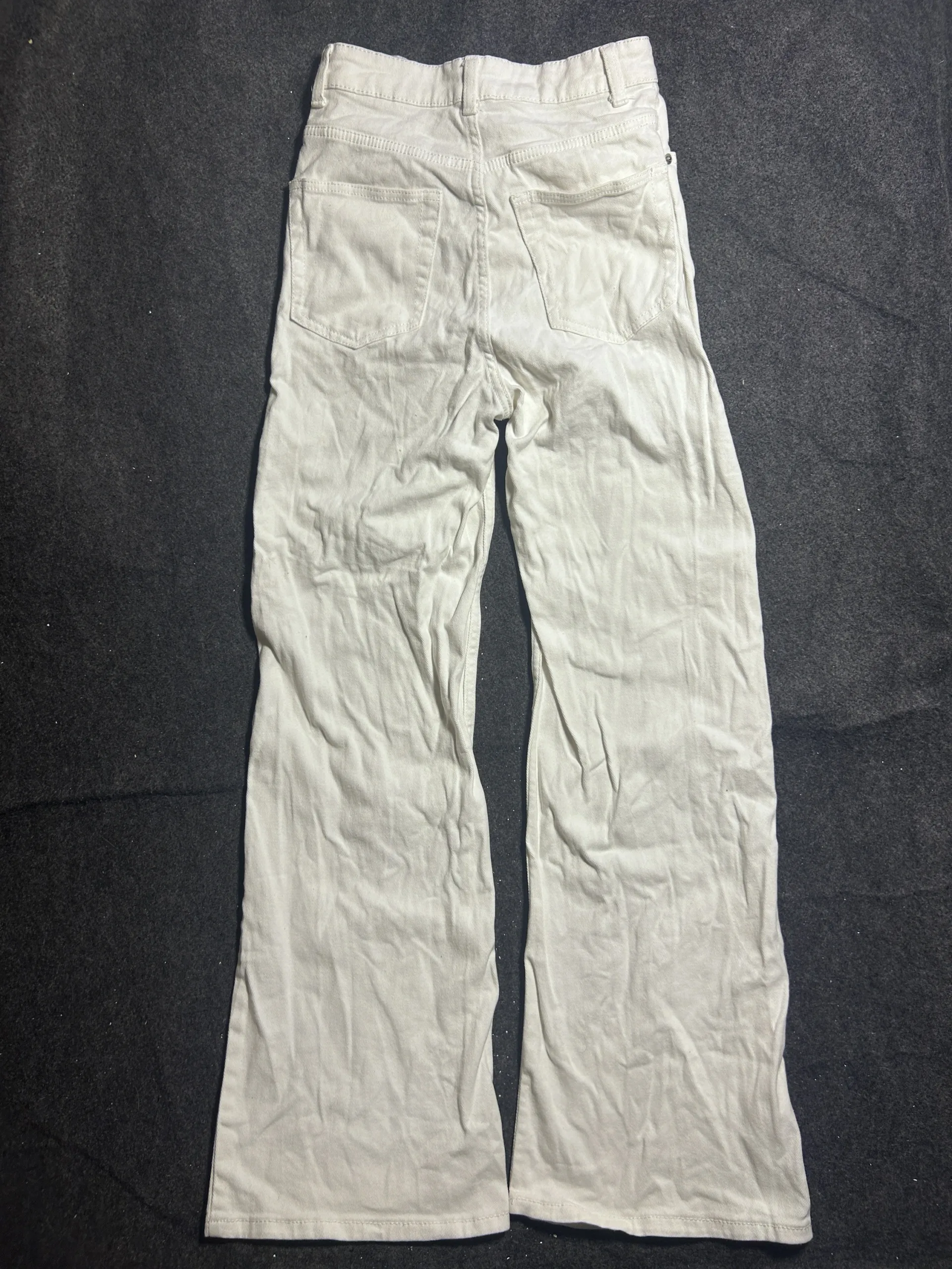 H&M Women’s White Wide Leg Jeans Low Rise Size 24 Waist