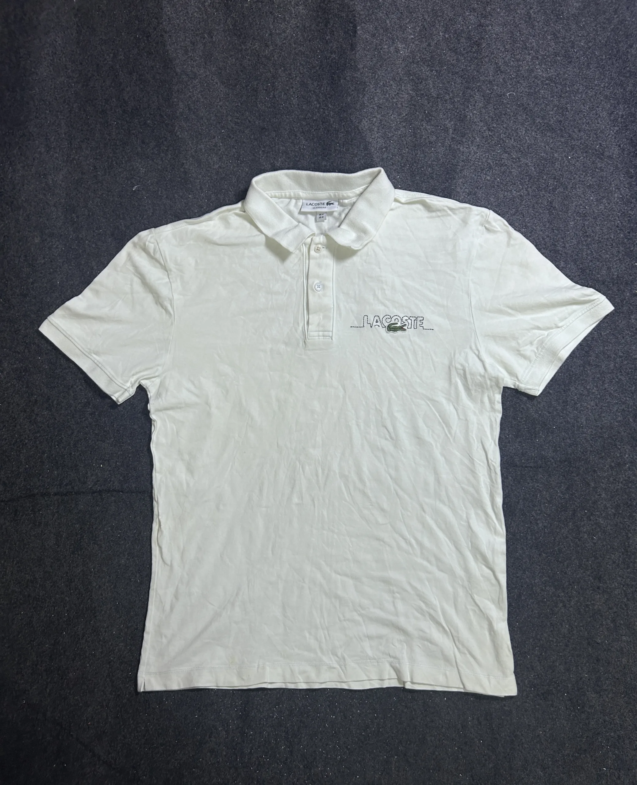 Lacoste Classic Fit White Polo T-Shirt – Men’s Size M
