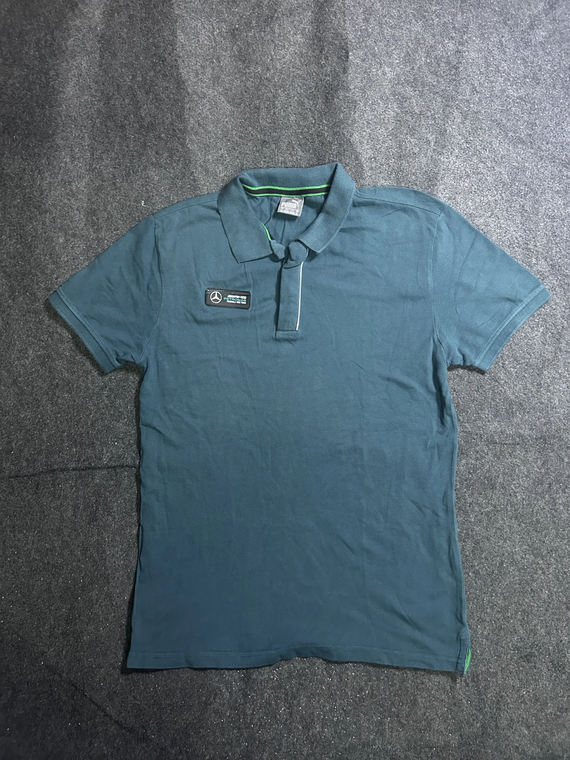 PUMA Mercedes-AMG Petronas Formula One Team Polo Tshirt Teal Green | M
