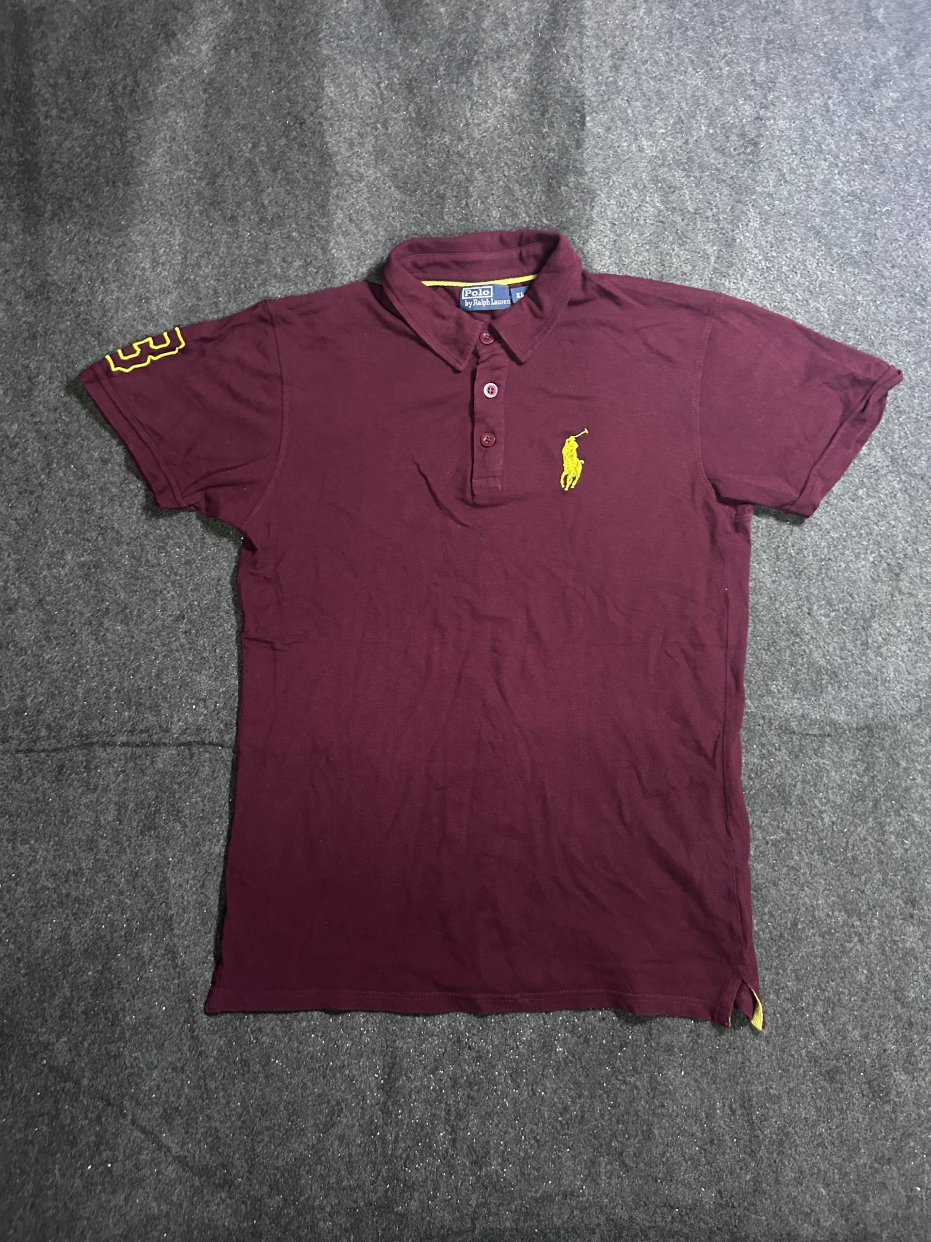 Polo Ralph Lauren Burgundy Yellow Pony Polo Shirt – Men’s M