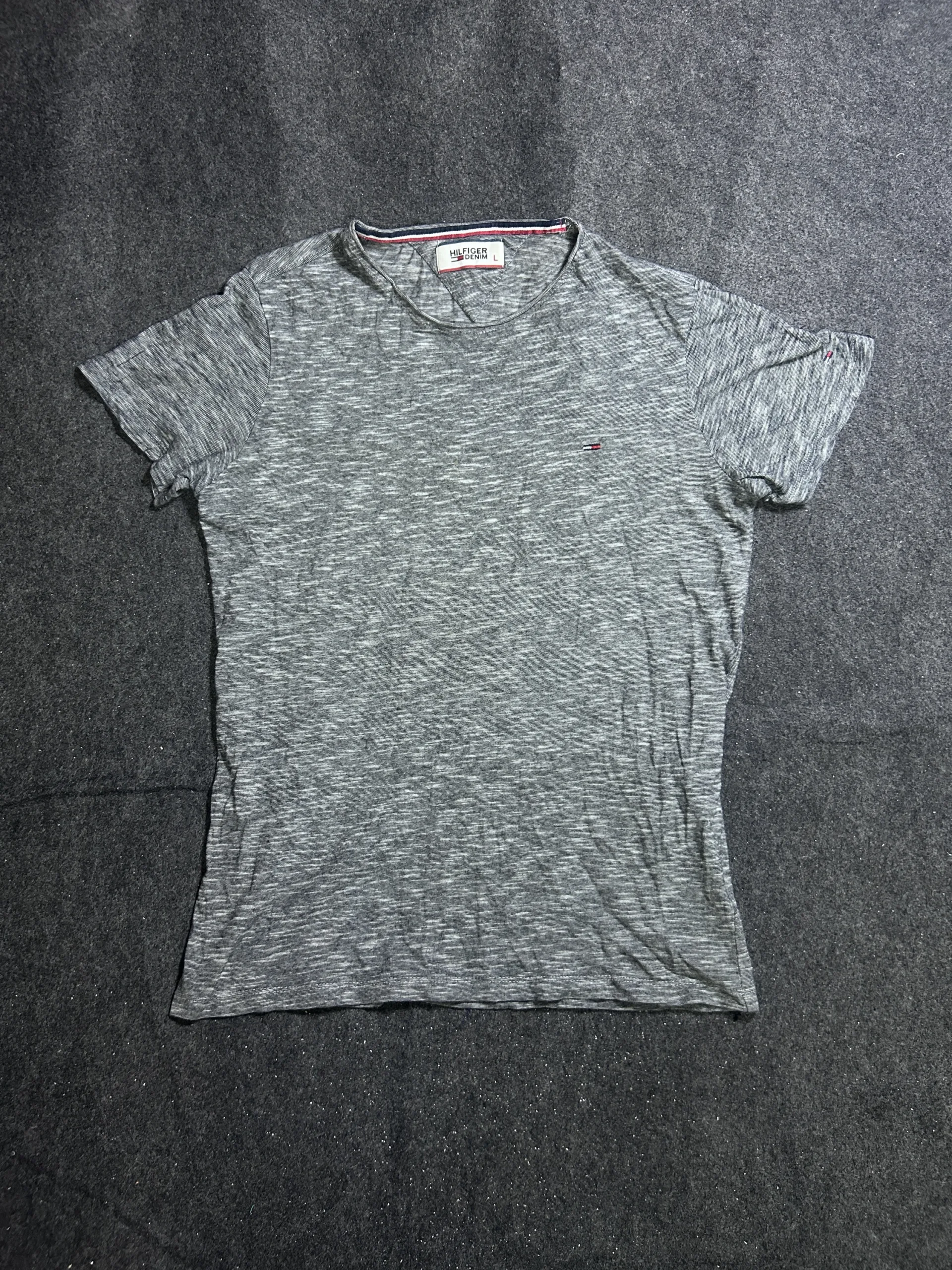 Tommy Hilfiger Denim Men’s Grey Marled Crew Neck T-Shirt | M